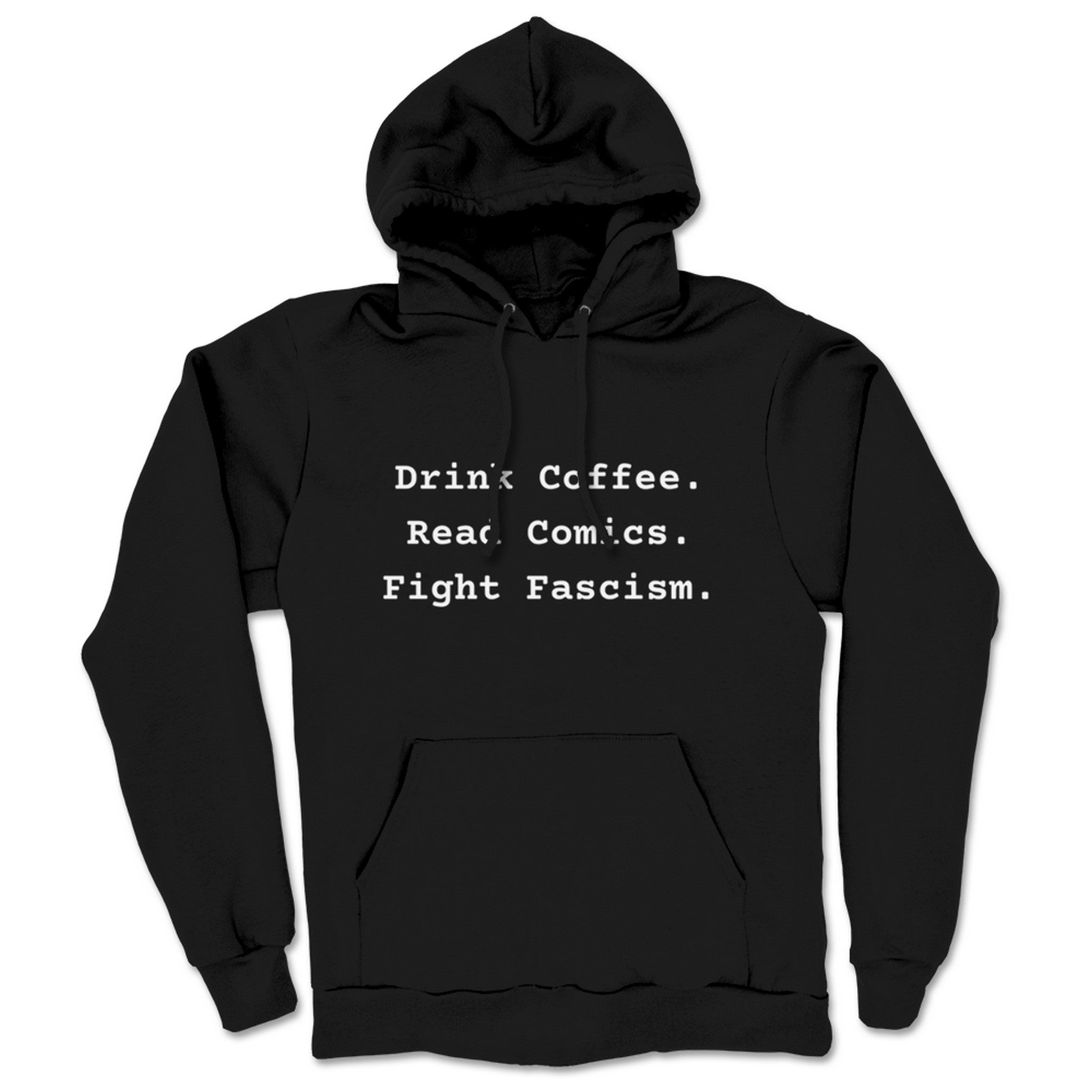 Activist Apparel Coffee Comics Fascism Midweight Pullover Hoodie Black
