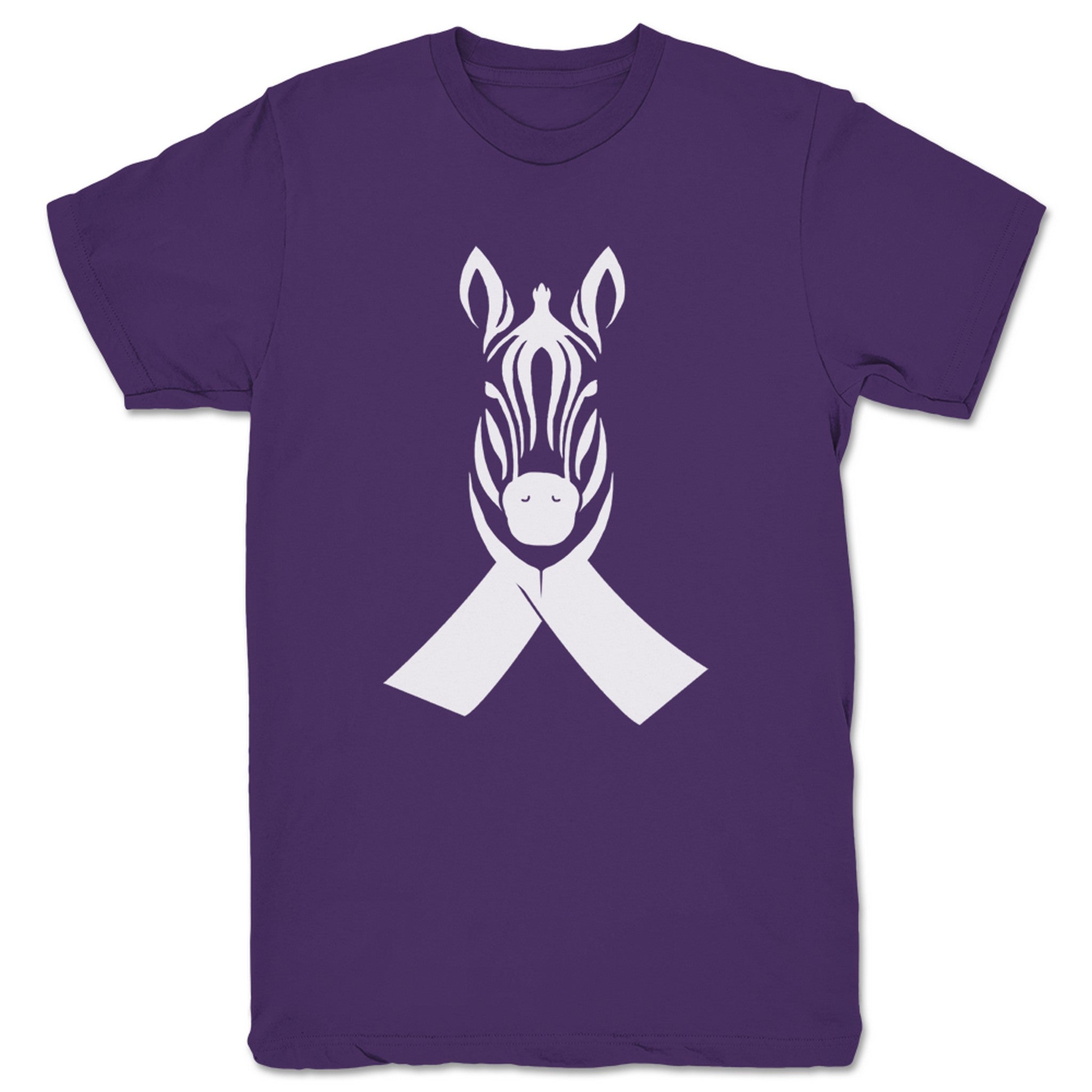 Dustin James Negative Zebra Ribbon Unisex Tee Purple