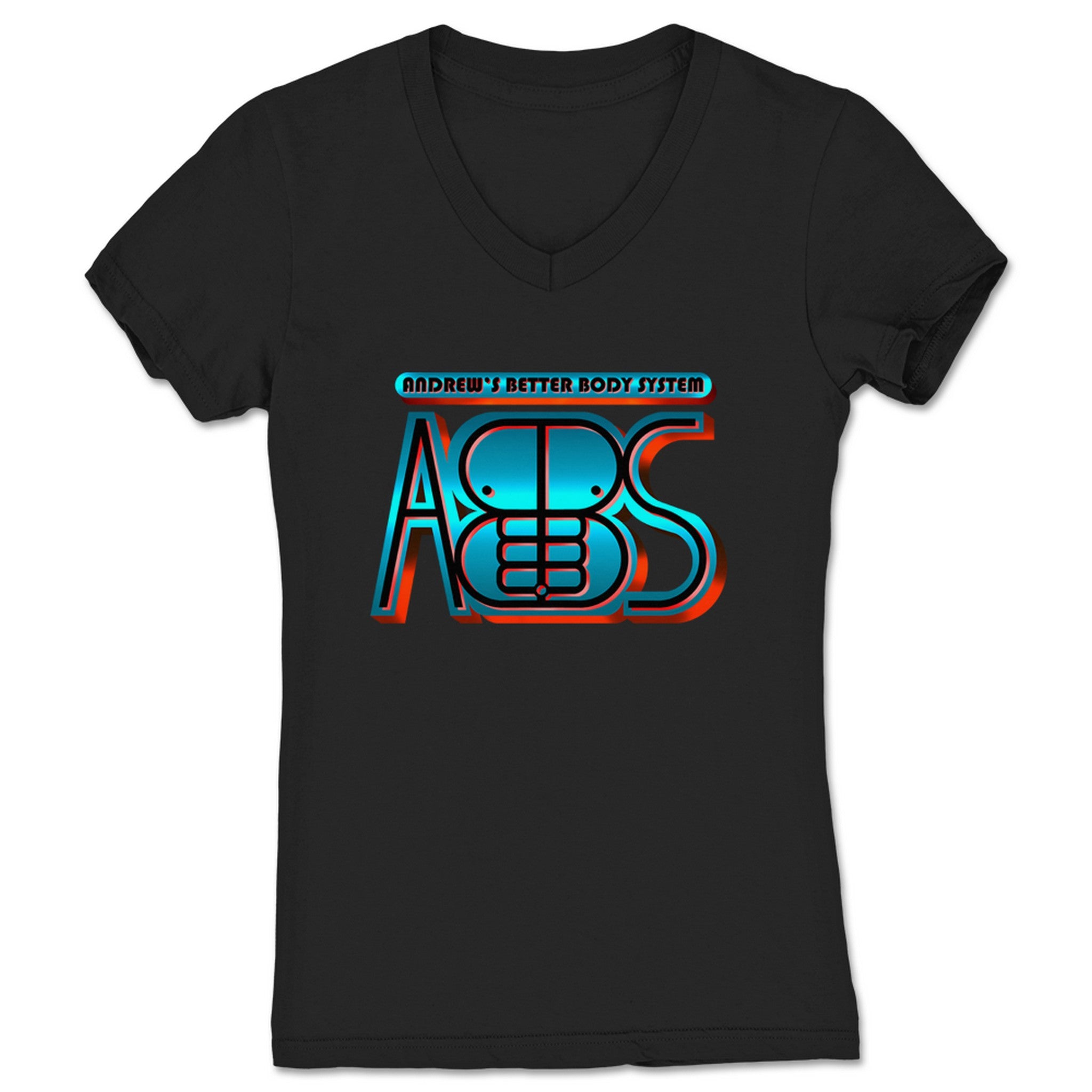 ABBS Andrew's Better Body System Women's V-Neck Black