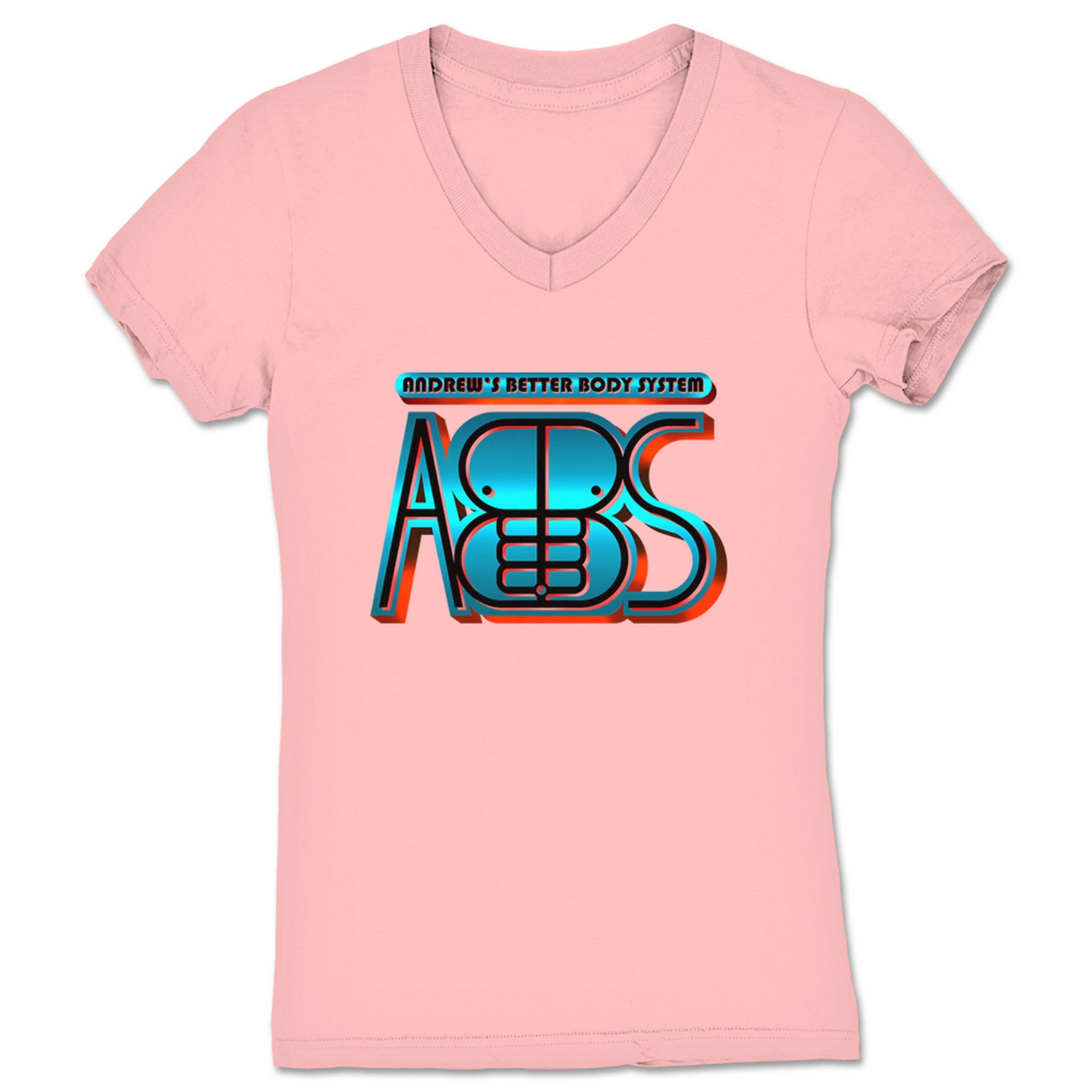 ABBS Andrew's Better Body System Women's V-Neck Pink
