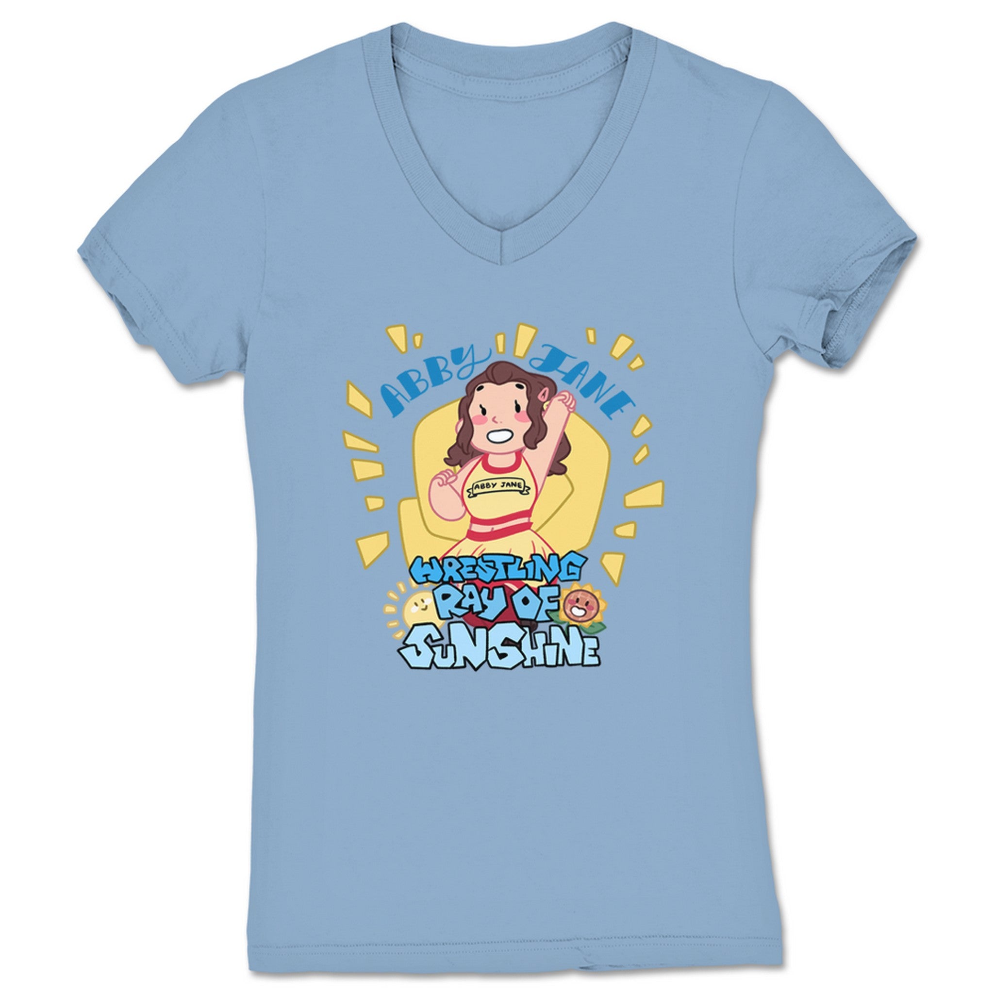 Abby Jane Wrestling Sunshine Women's V-Neck Baby Blue