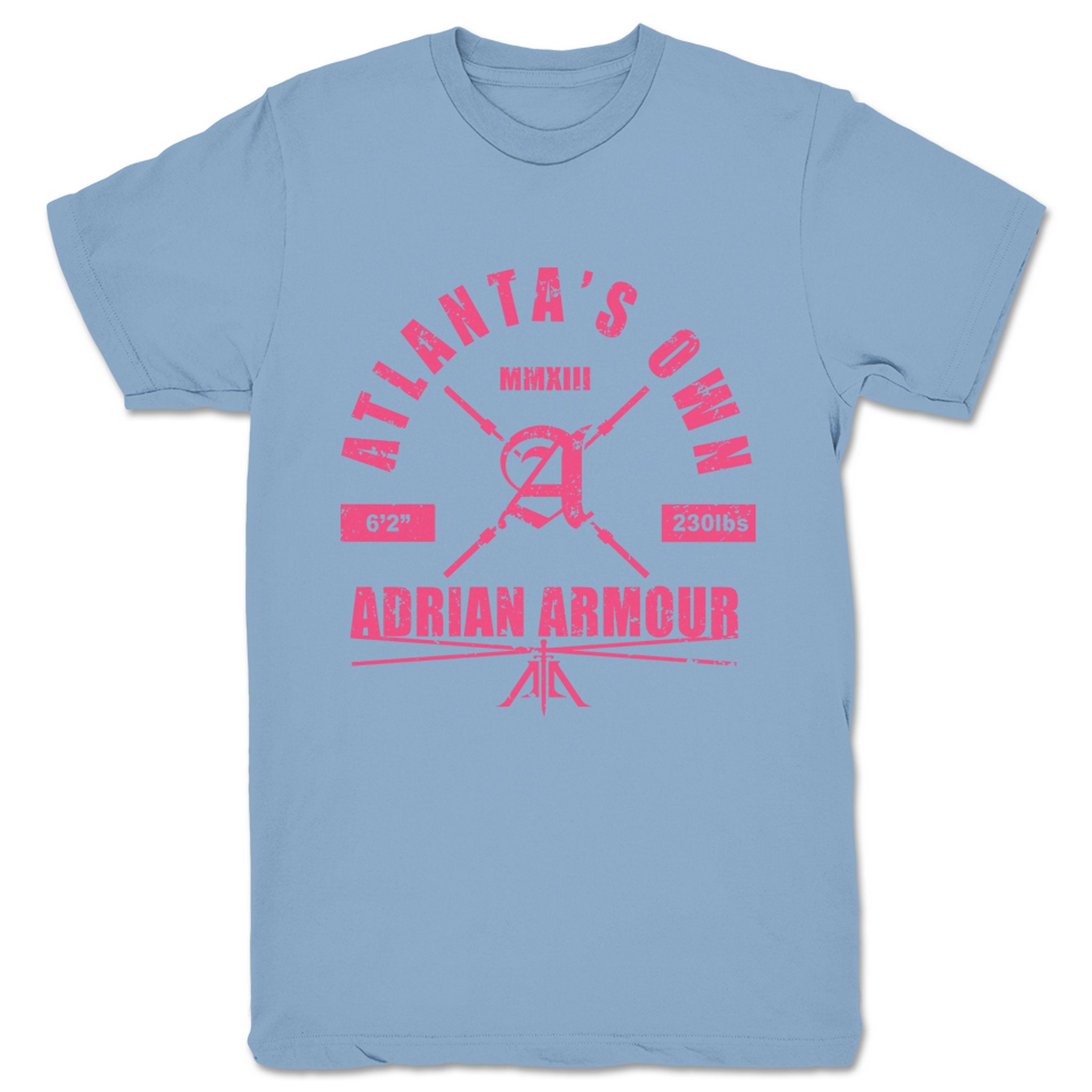 Adrian Armour Atlanta's Own Unisex Tee Baby Blue (w/ Pink Print)