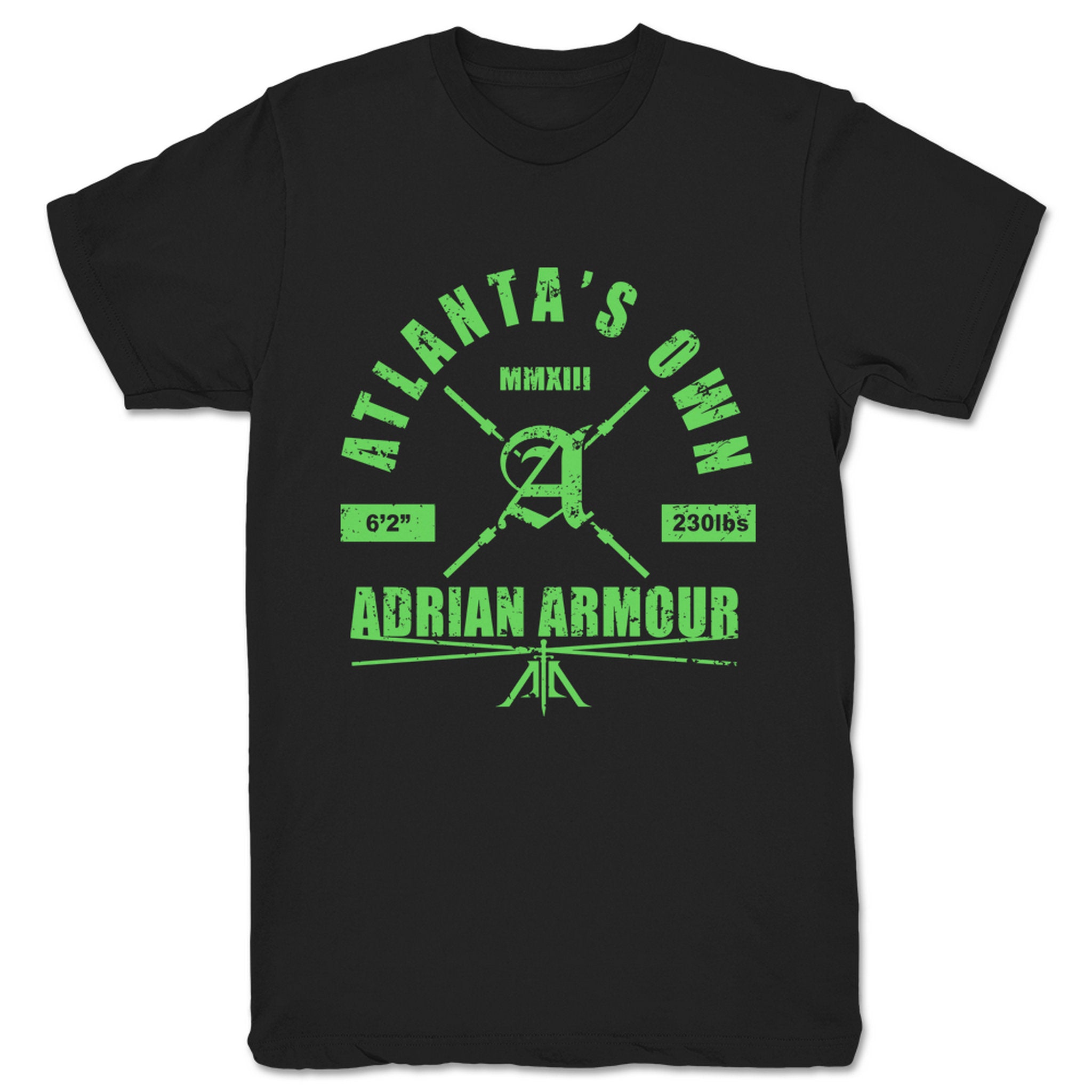 Adrian Armour Atlanta's Own Unisex Tee Black (w/ Green Print)