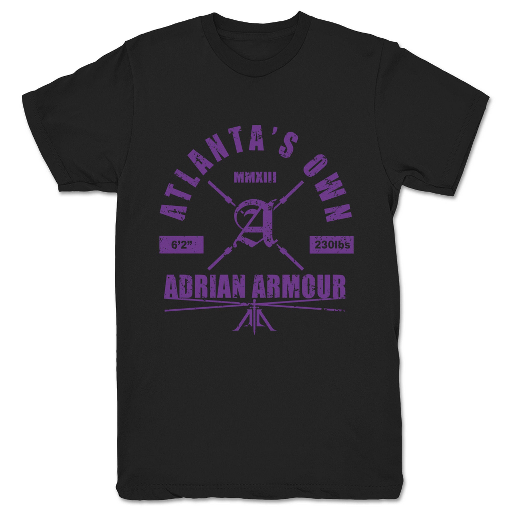 Adrian Armour Atlanta's Own Unisex Tee Black (w/ Purple Print)