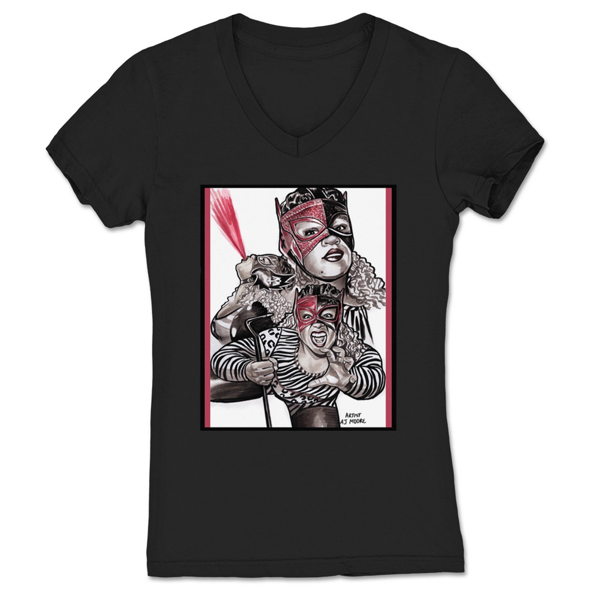 Anastasia Morningstar 3 Sides of Me Women's V-Neck Black