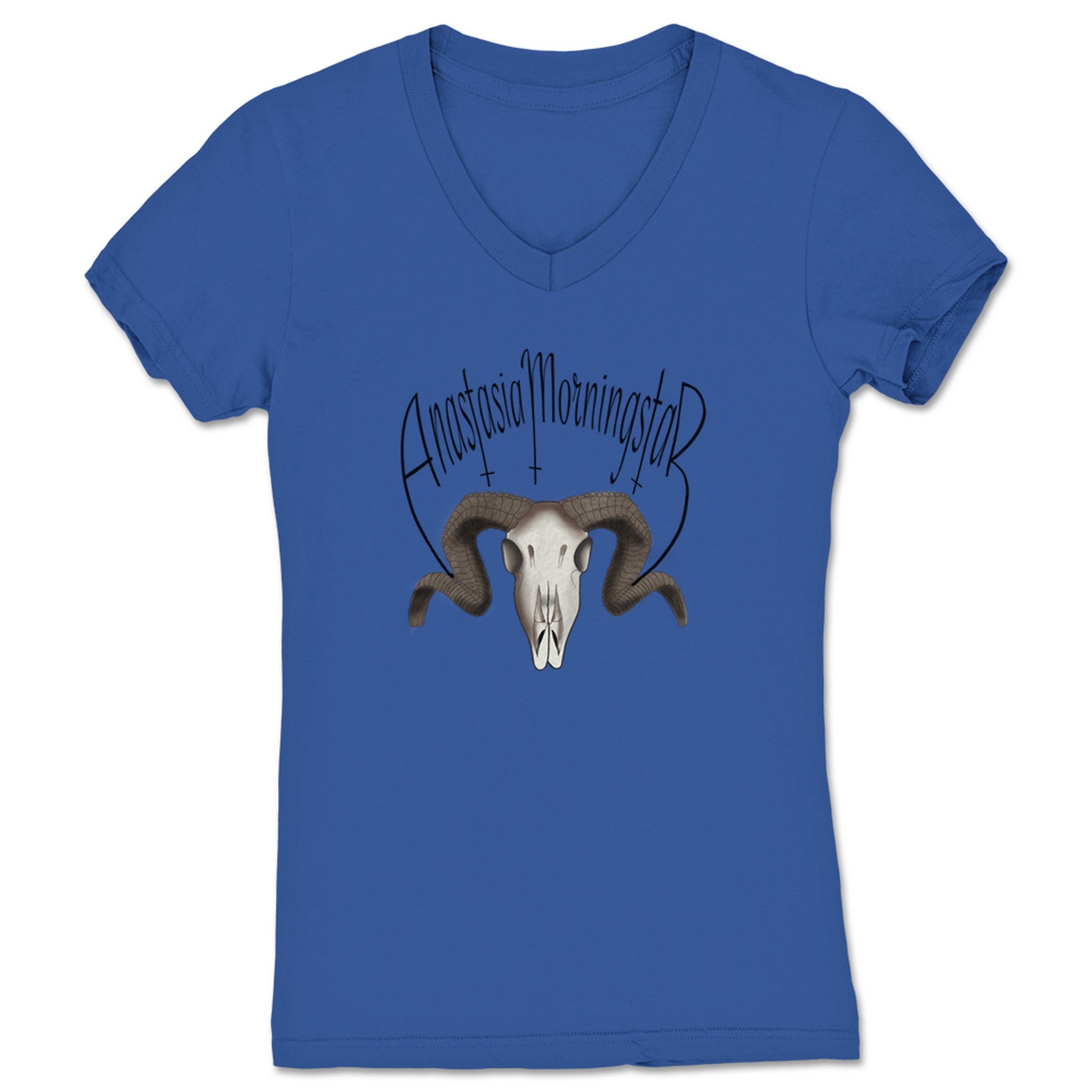 Anastasia Morningstar Morningstar Horns Women's V-Neck Royal Blue