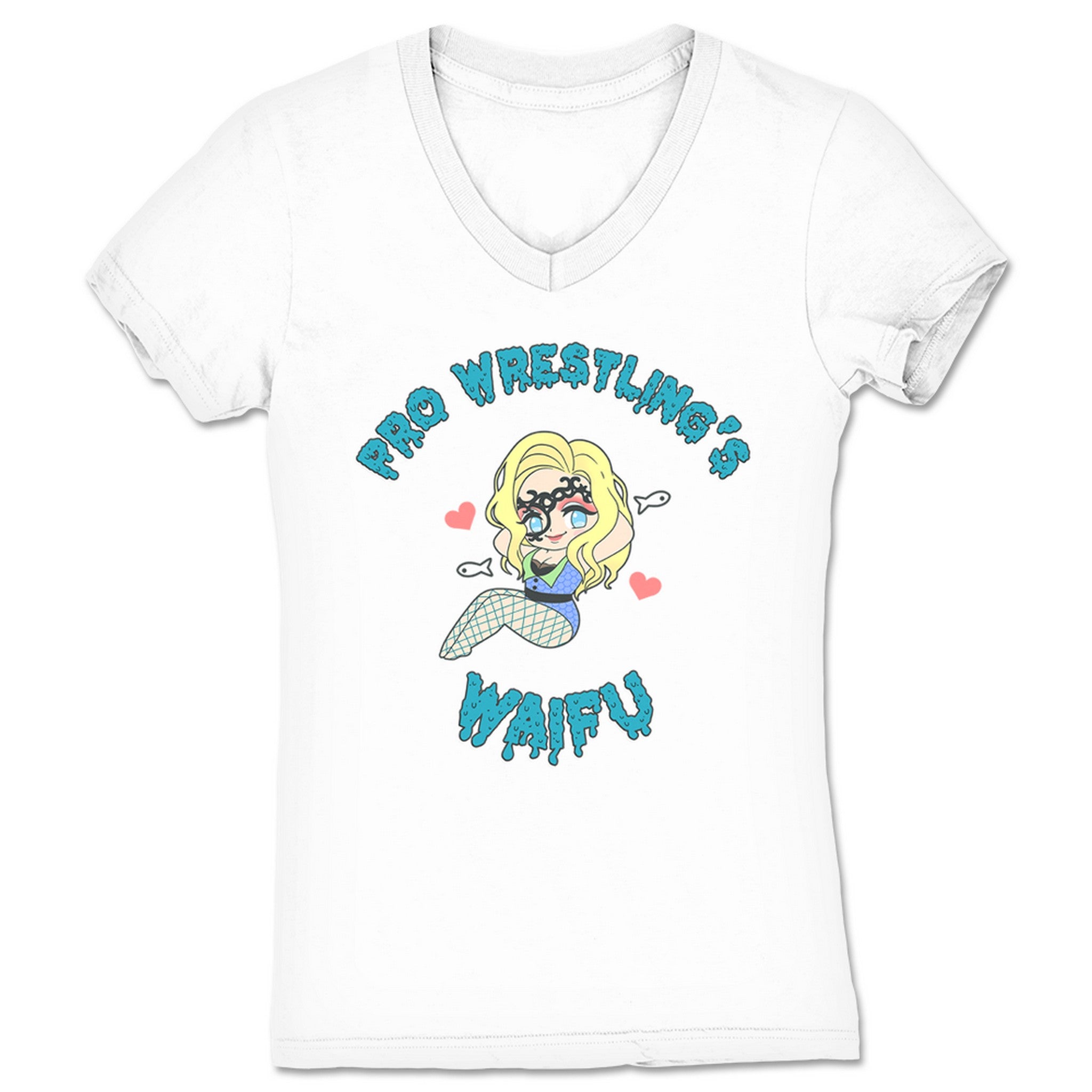 Aspyn Rose Pinup Waifu Women's V-Neck White