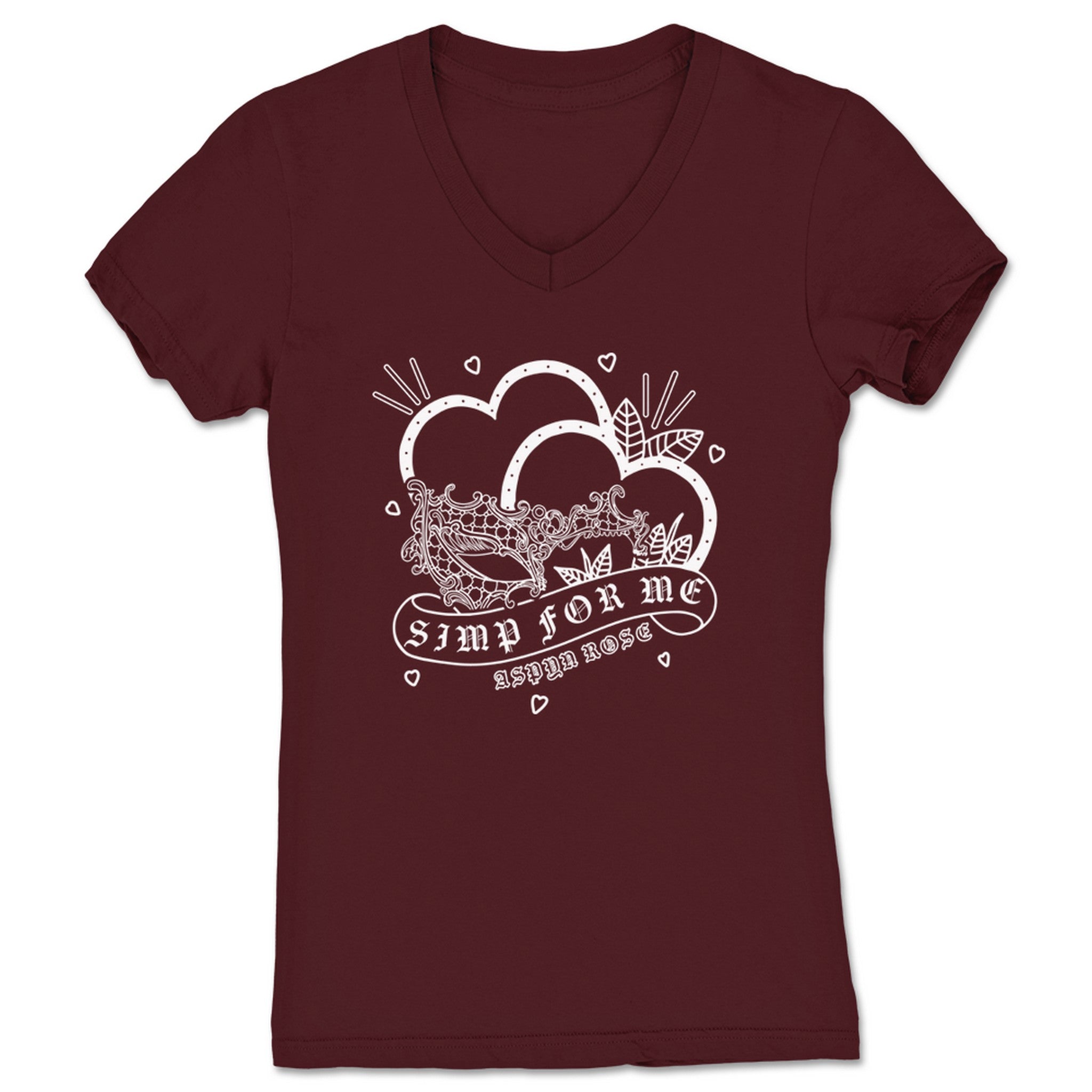 Aspyn Rose Simp for Me Women's V-Neck Maroon