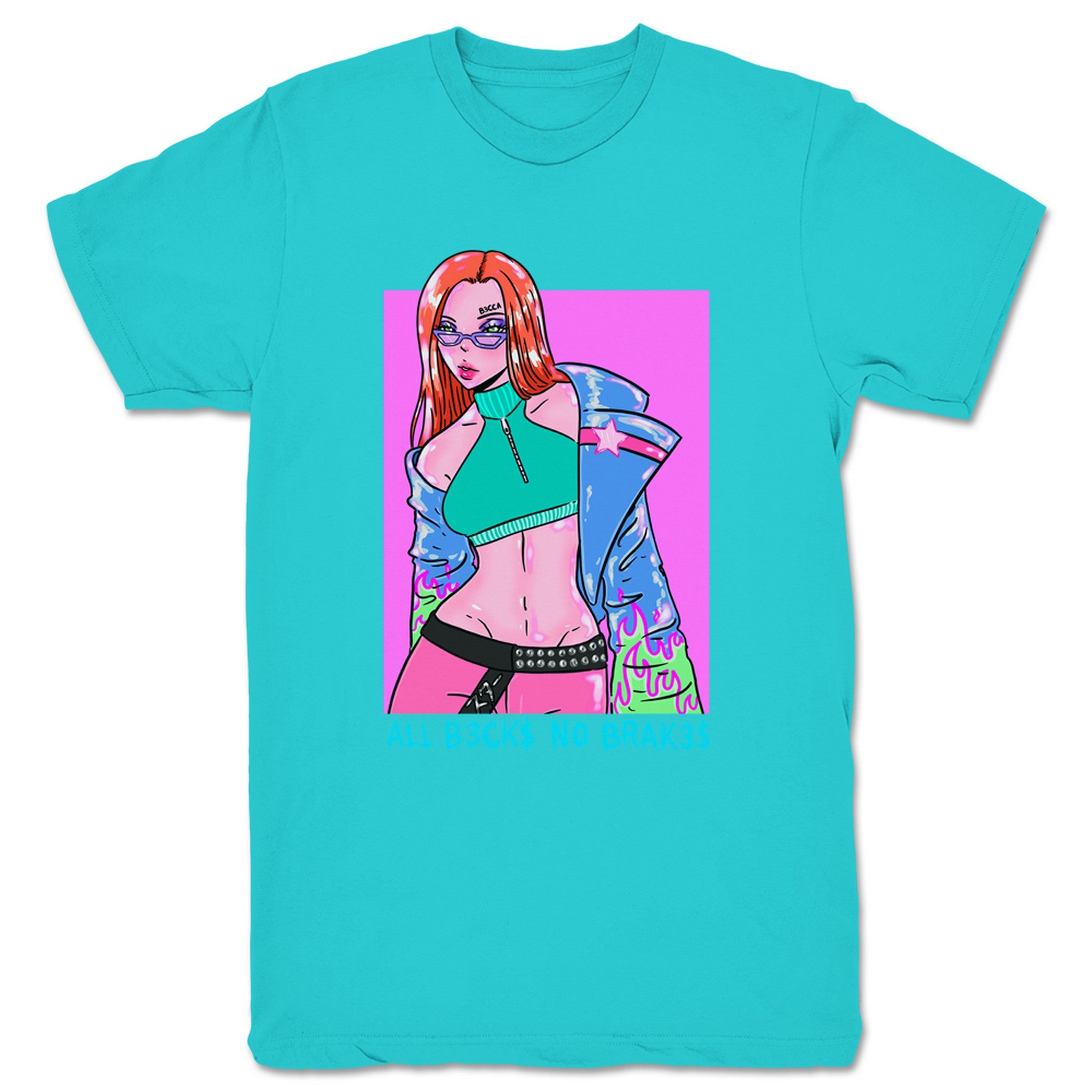 B3CCA ALL B3CK$ NO BRAK3$ Unisex Tee Teal