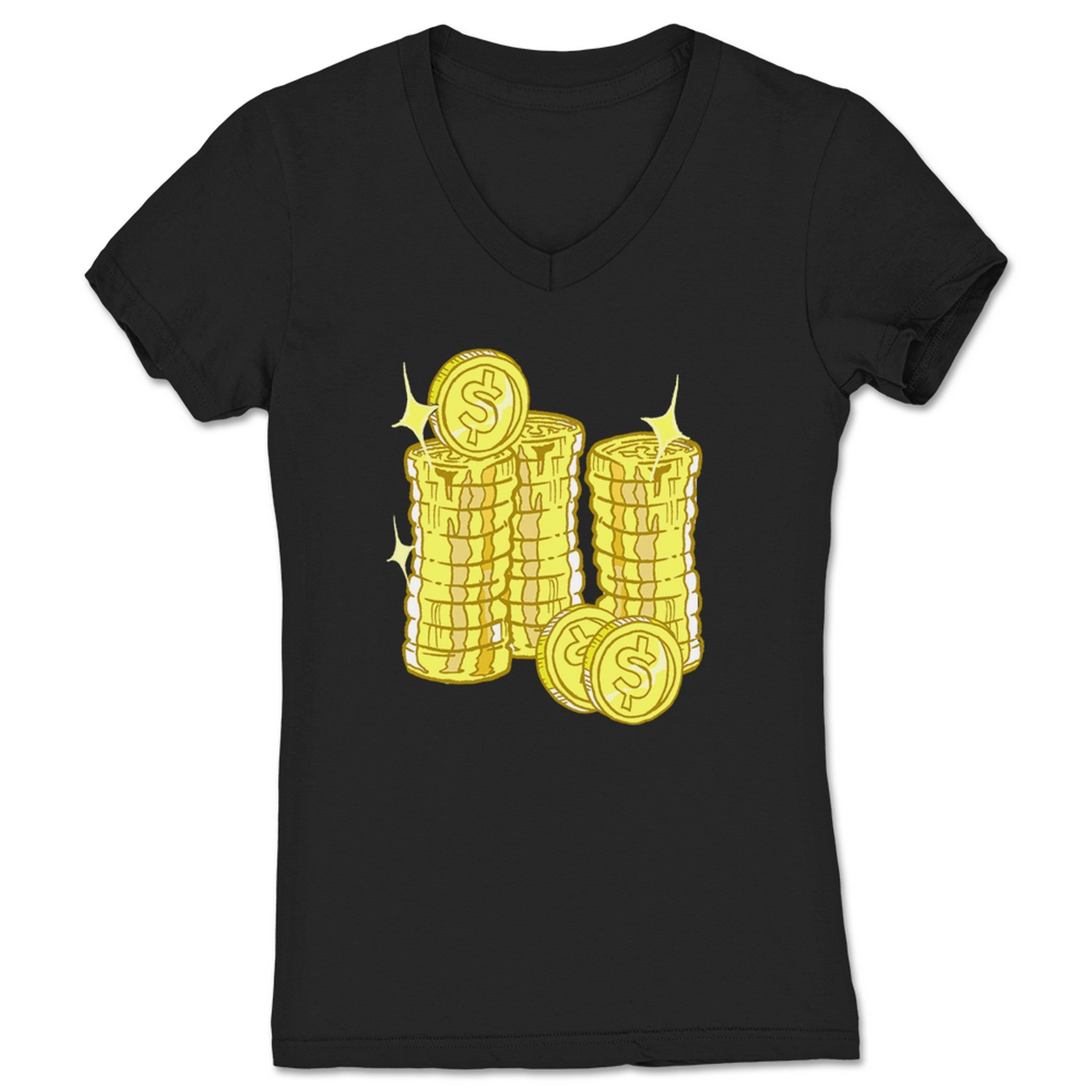 Big Money Big Money Coins Women's V-Neck Black