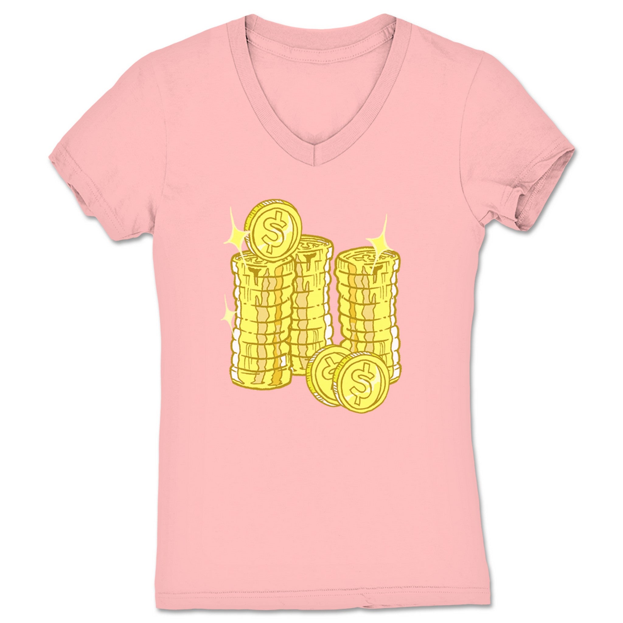Big Money Big Money Coins Women's V-Neck Pink