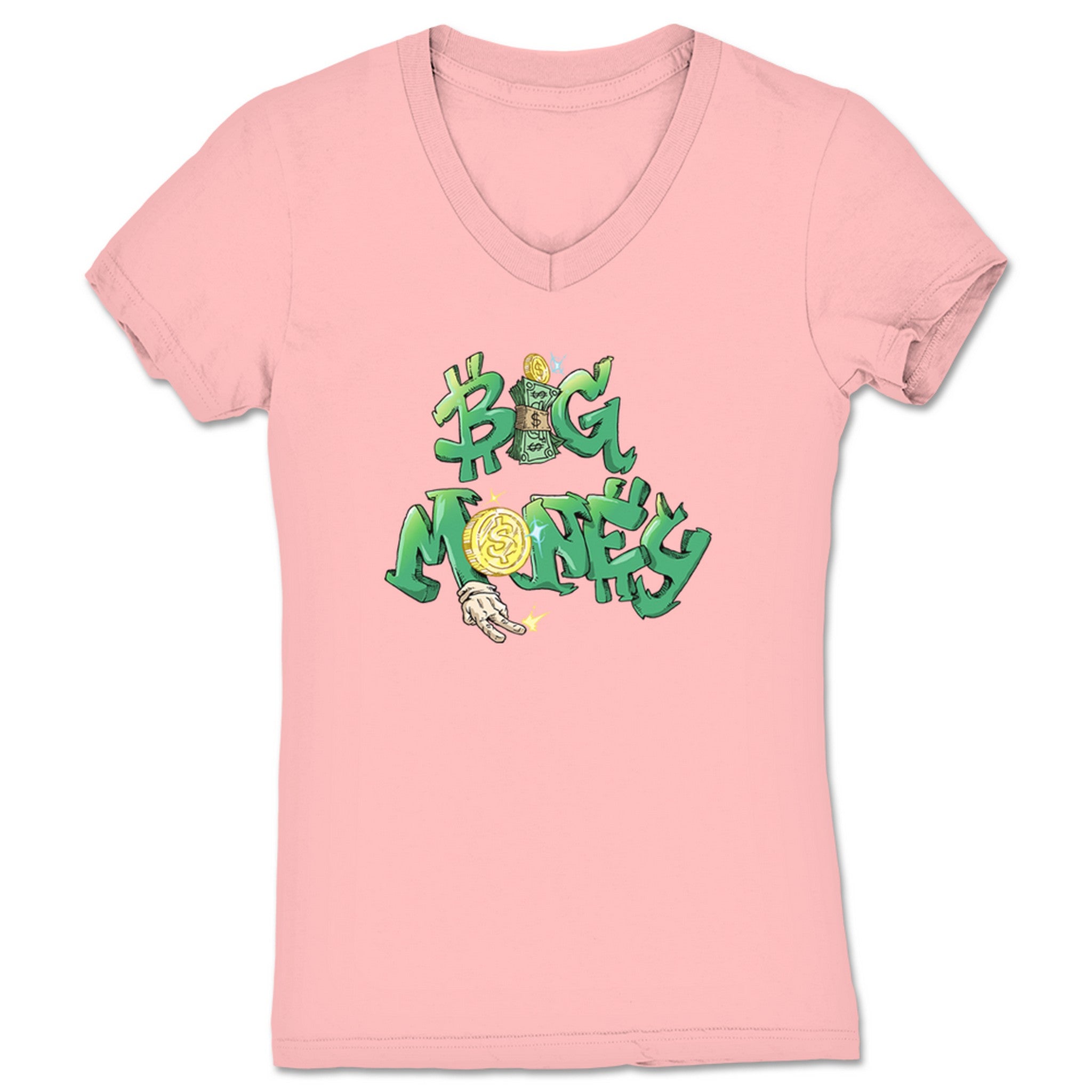 Big Money Big Money Logo Women's V-Neck Pink
