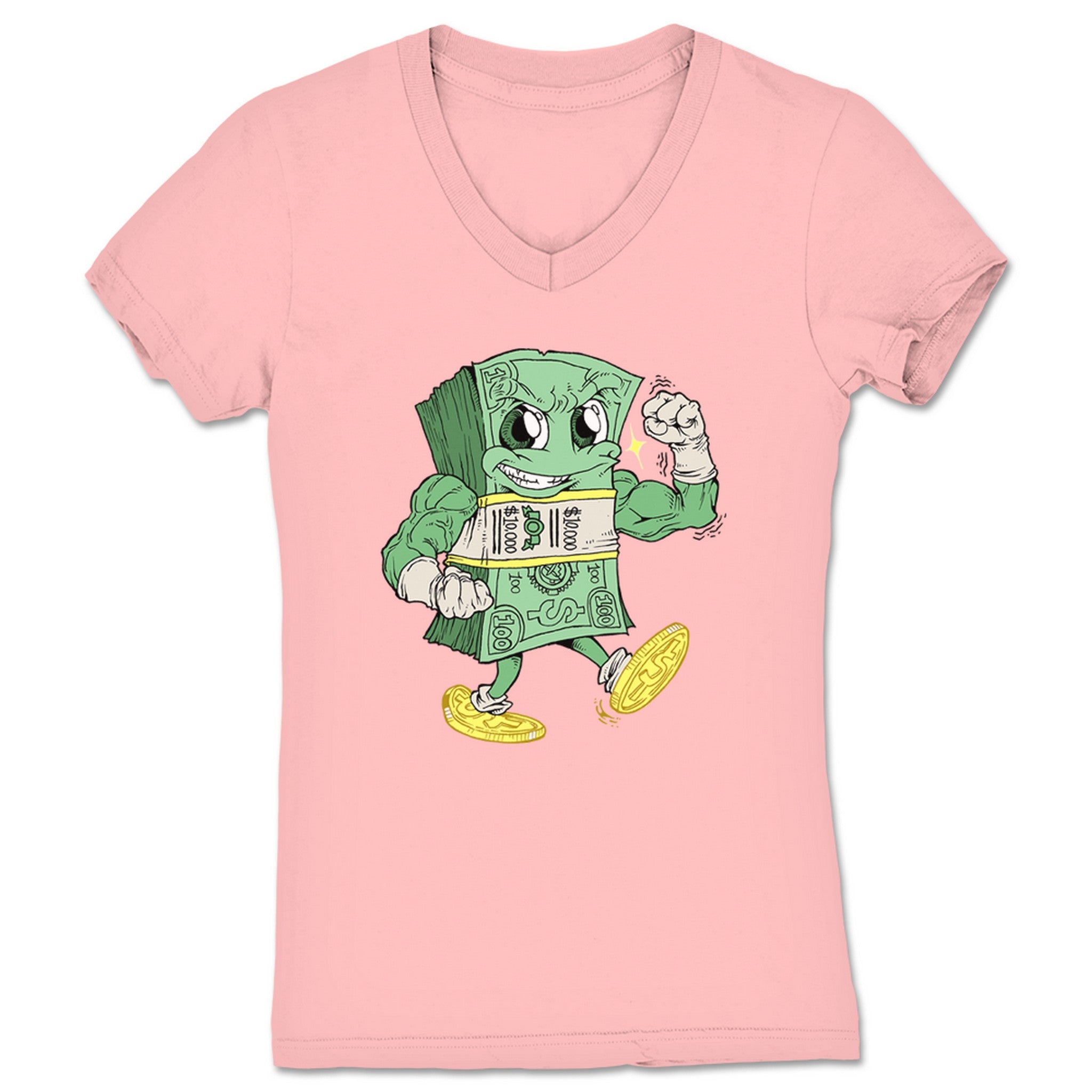 Big Money Money Man Women's V-Neck Pink