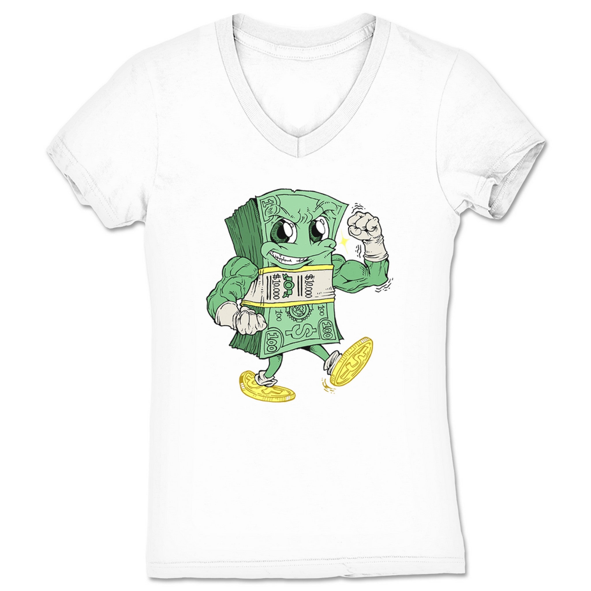 Big Money Money Man Women's V-Neck White
