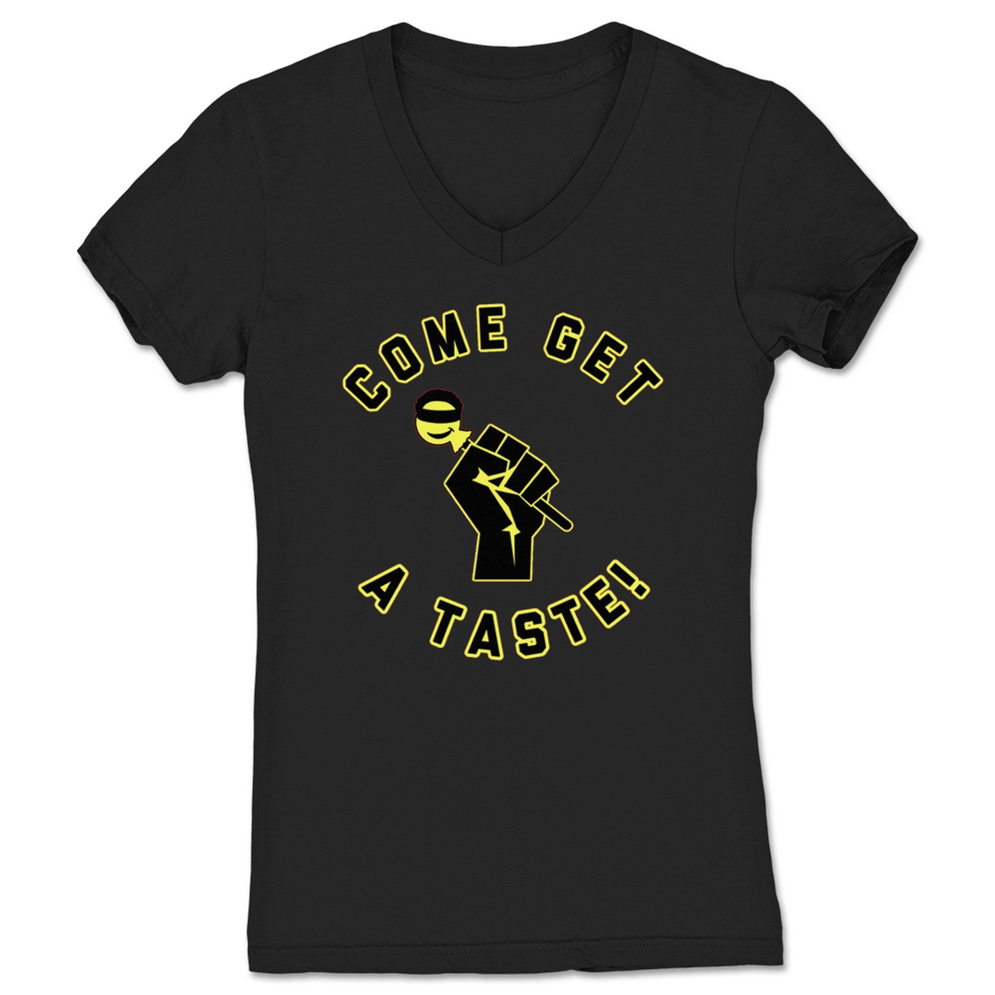 Big Perc' Come Get a Taste Women's V-Neck Black