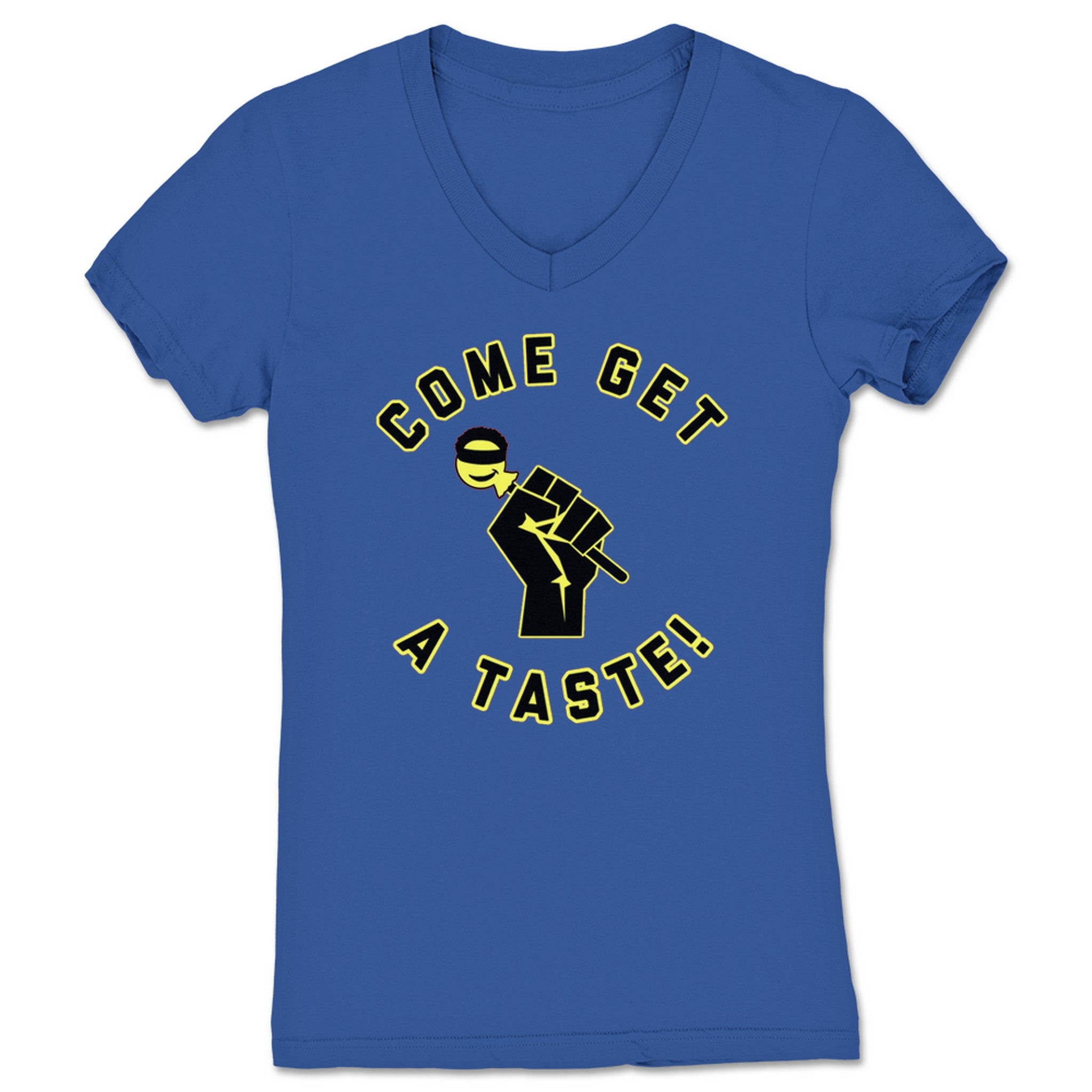 Big Perc' Come Get a Taste Women's V-Neck Royal Blue