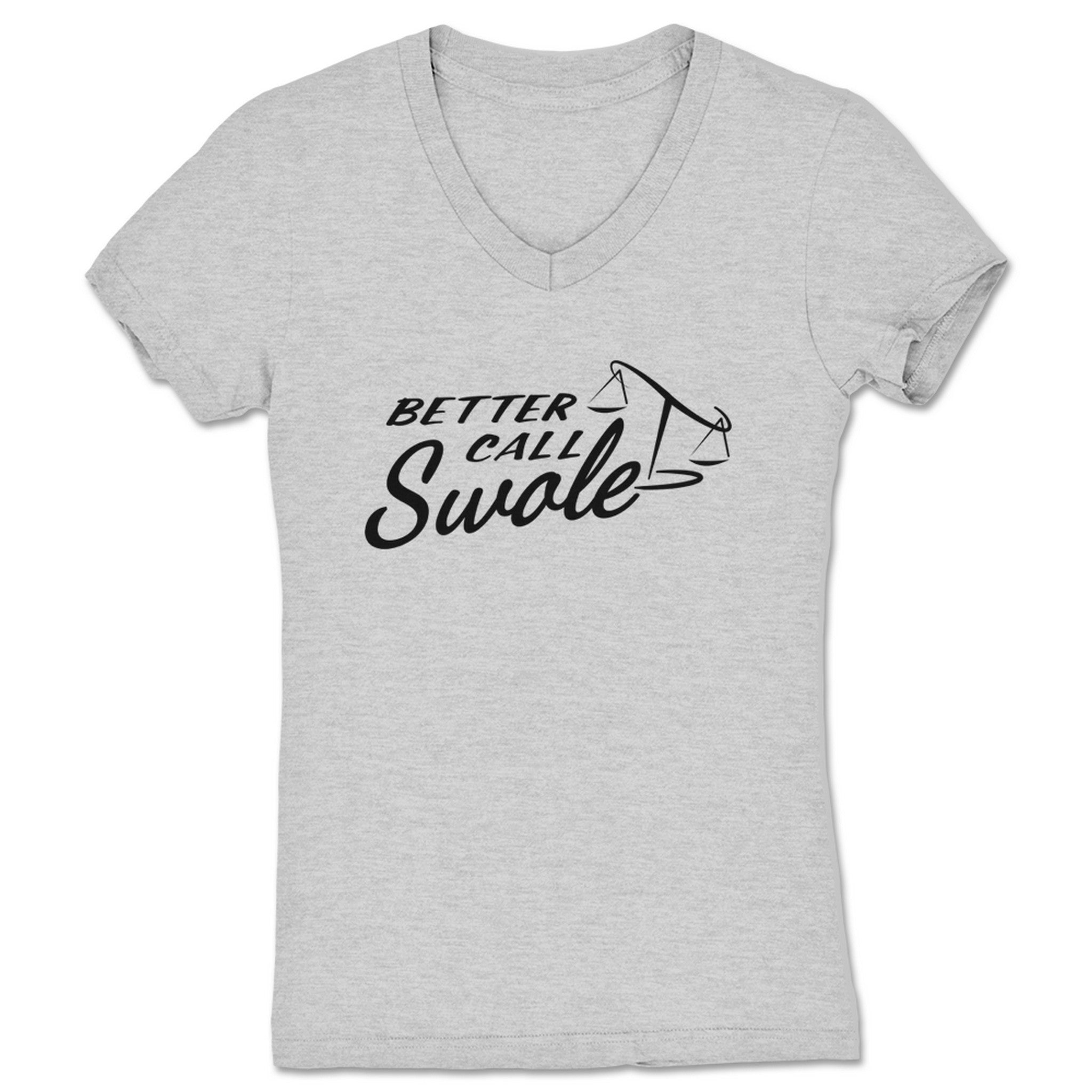 Big Swole Better Call Swole Women's V-Neck Heather Grey