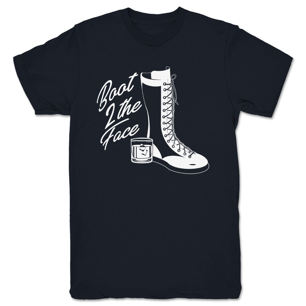 Boot 2 the Face Boot 2 the Face Unisex Tee Navy