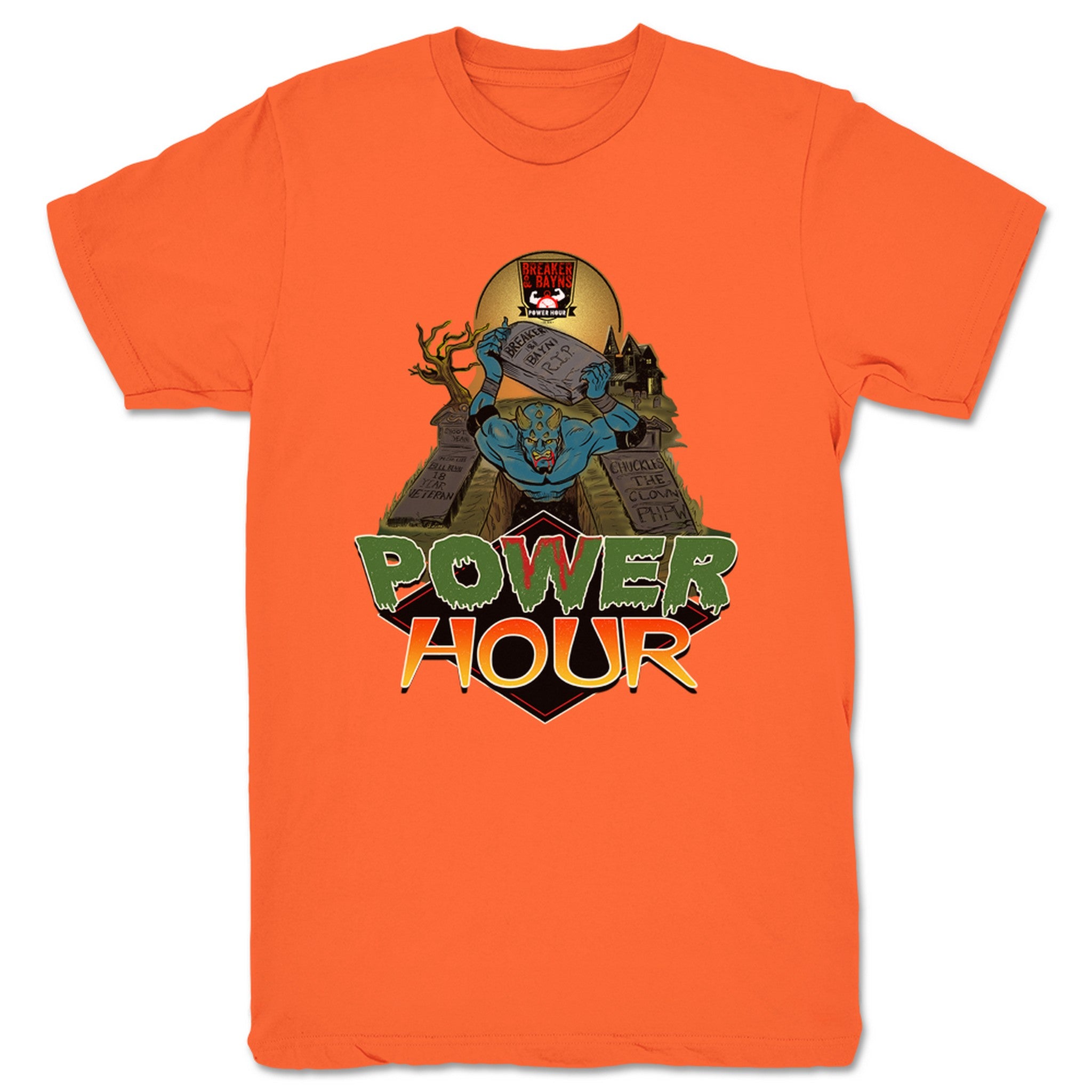 Breaker and Bayn's Power Hour Power Havoc Unisex Tee Orange