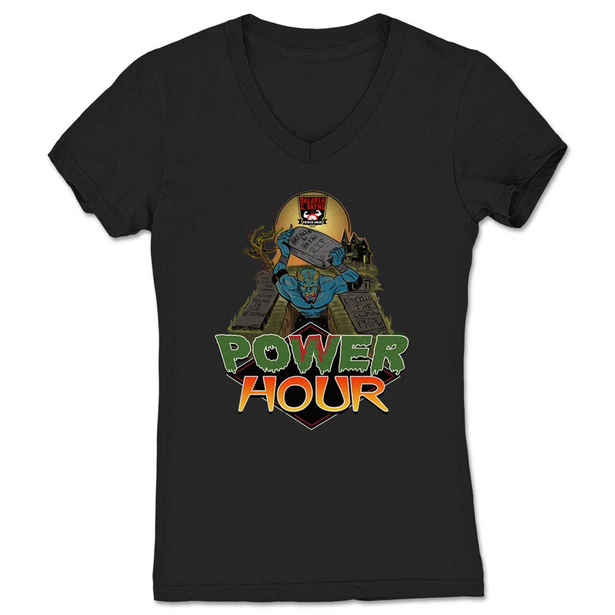 Breaker and Bayn's Power Hour Power Havoc Women's V-Neck Black