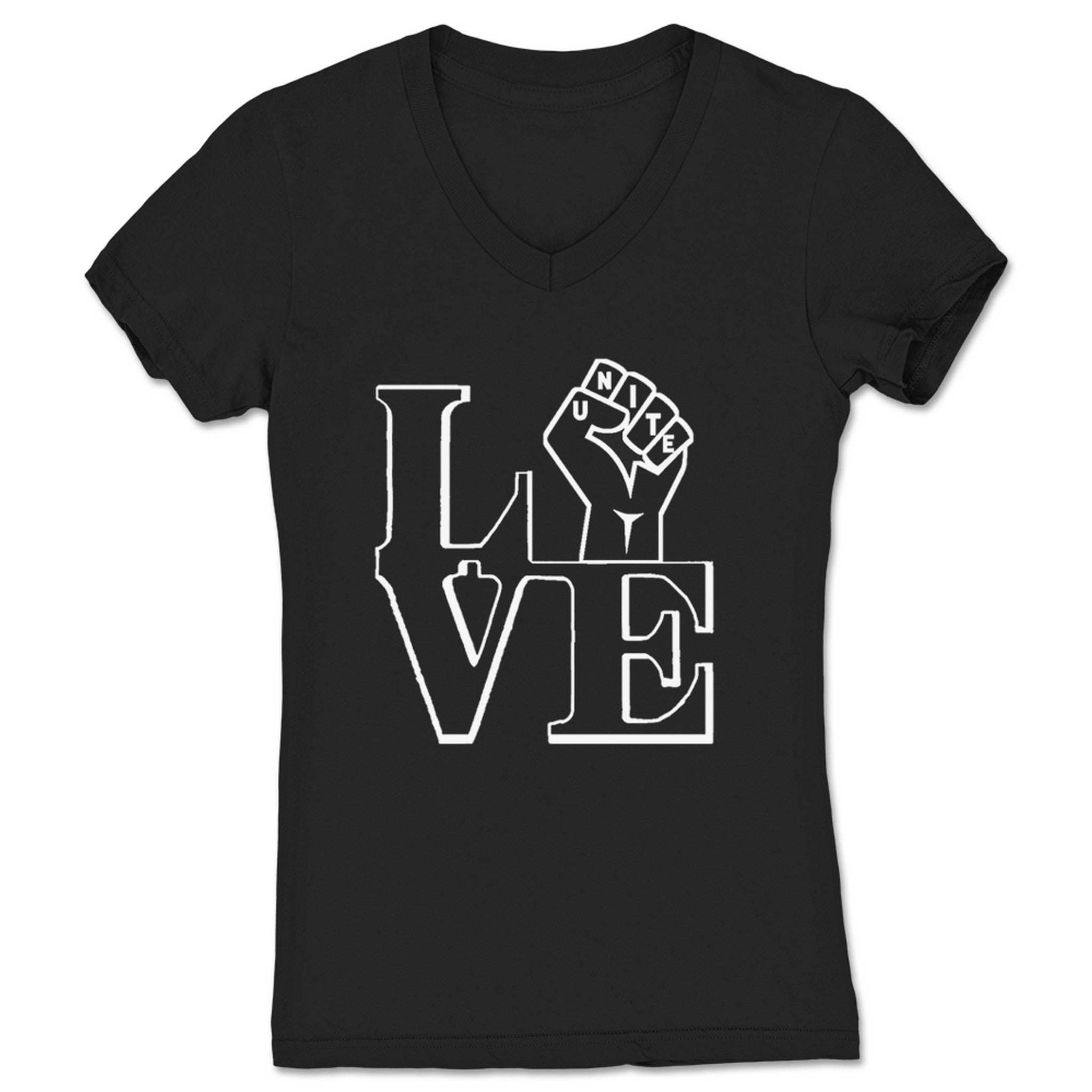 Brotherly Love Wrestling Love Unite Women's V-Neck Black