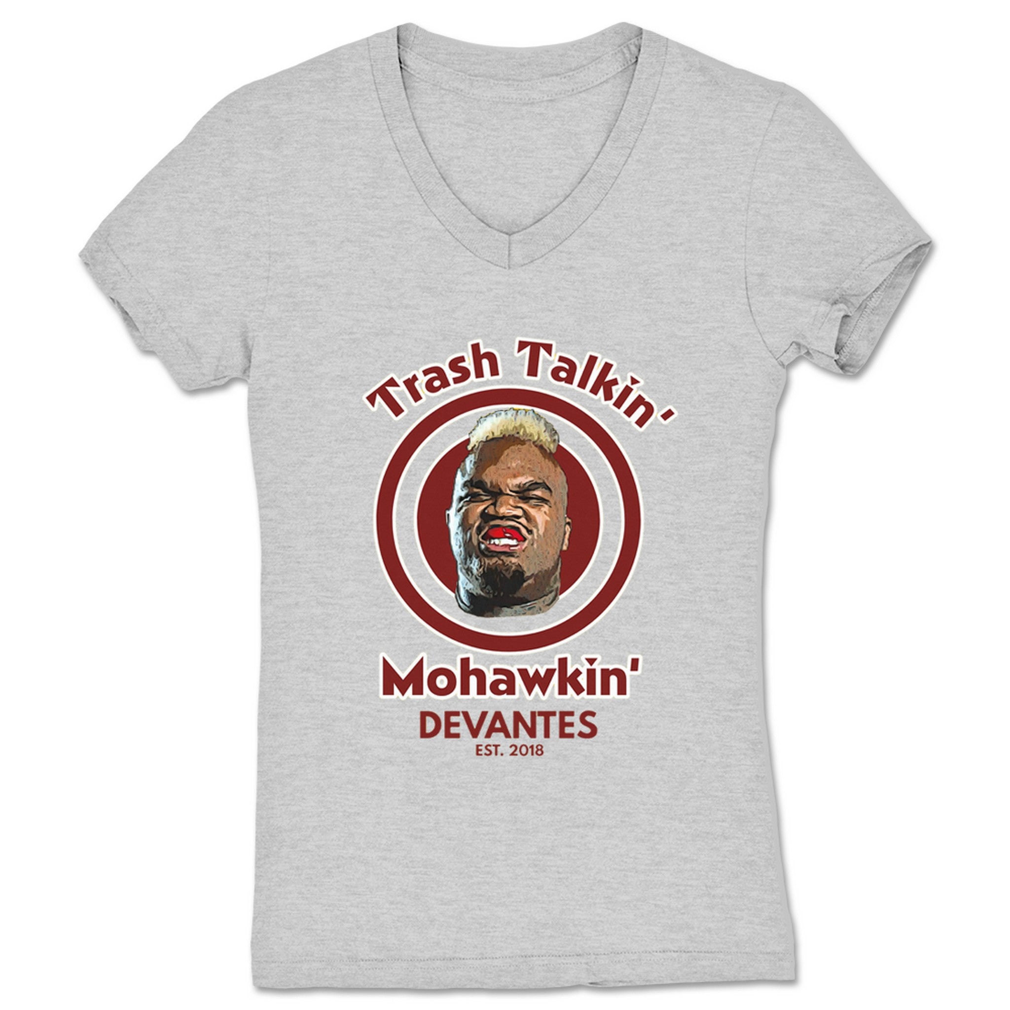 Brotherly Love Wrestling Trash Talkin' Devantes Women's V-Neck Heather Grey