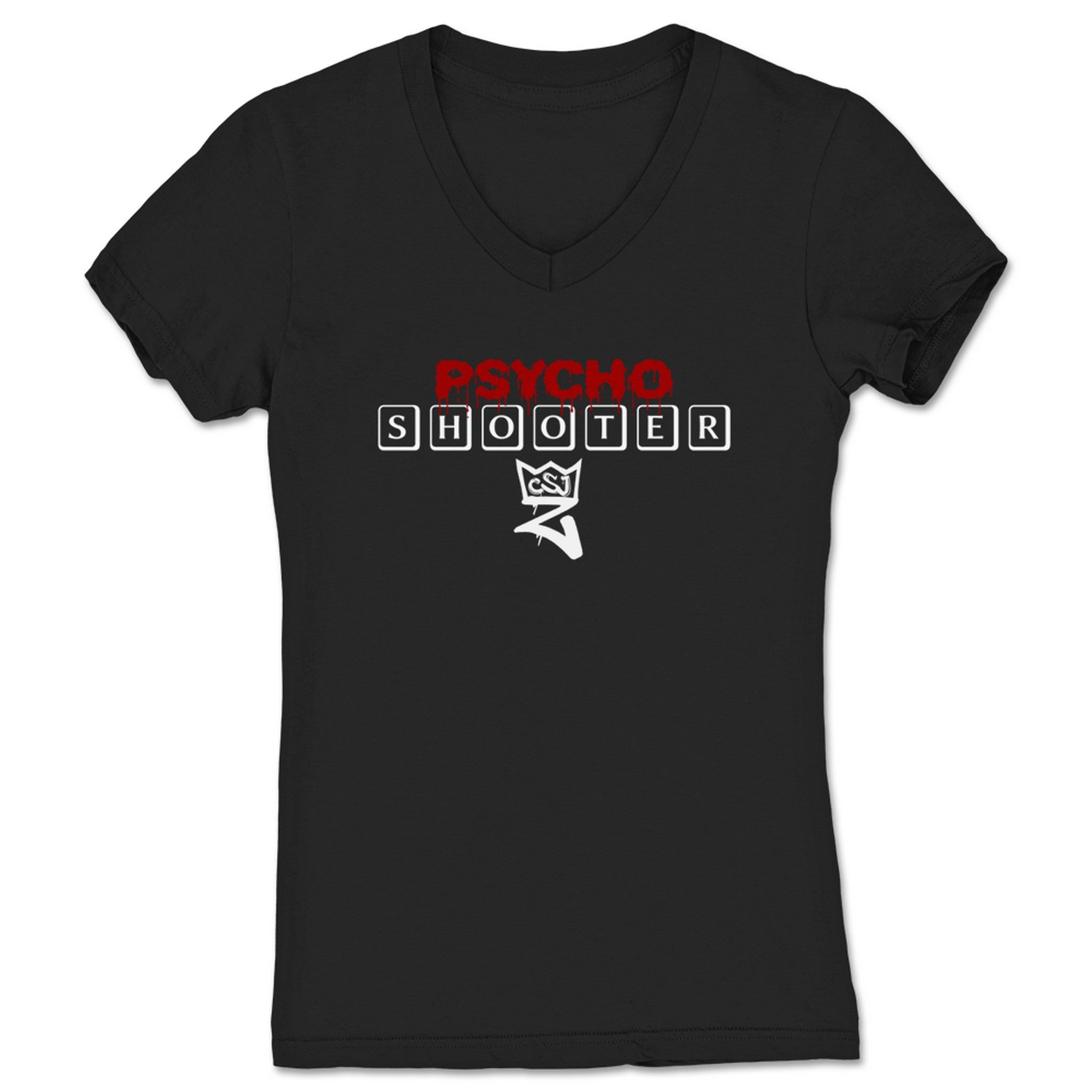 CSJ Psycho Shooter Women's V-Neck Black