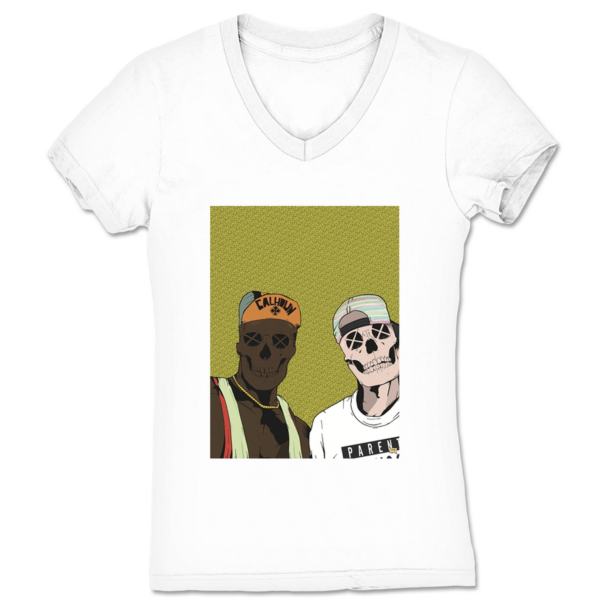 Calhoun Tubbs Can't Jump Women's V-Neck White