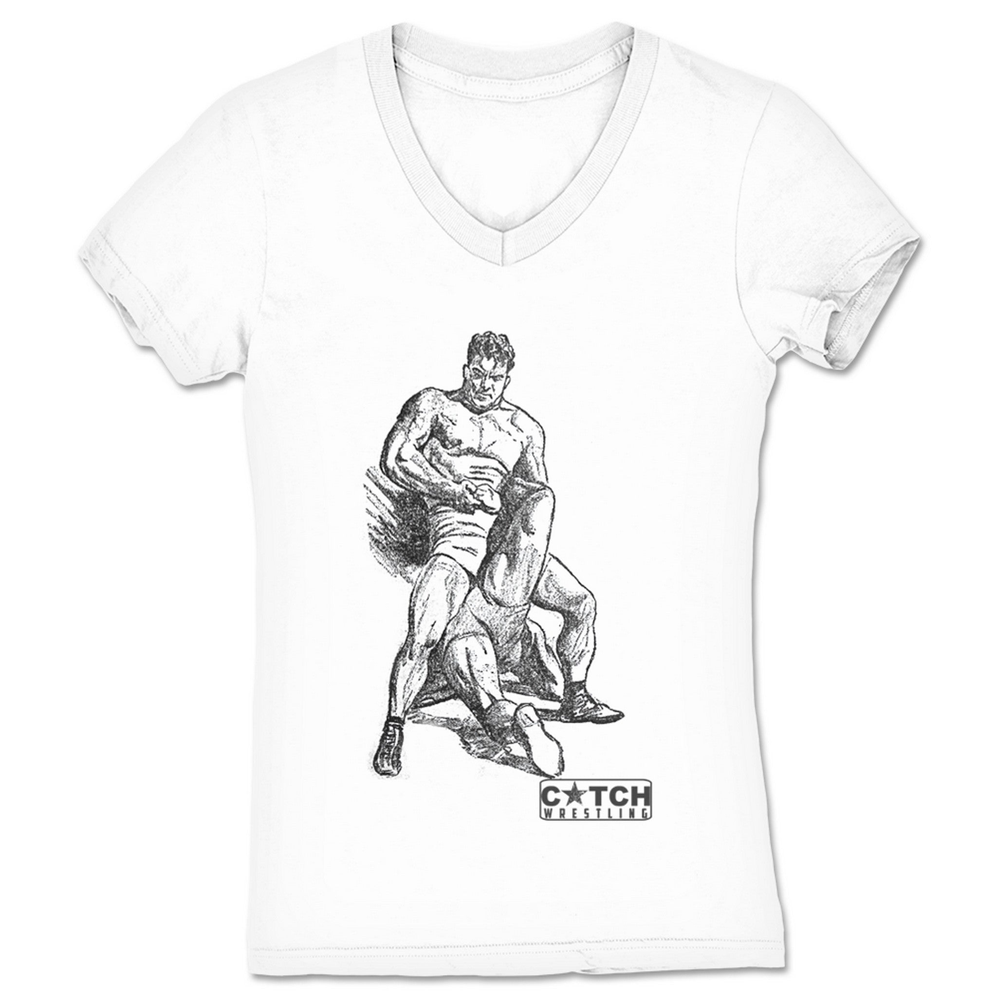 Catch Wrestling U Half Boston Crab Women's V-Neck White