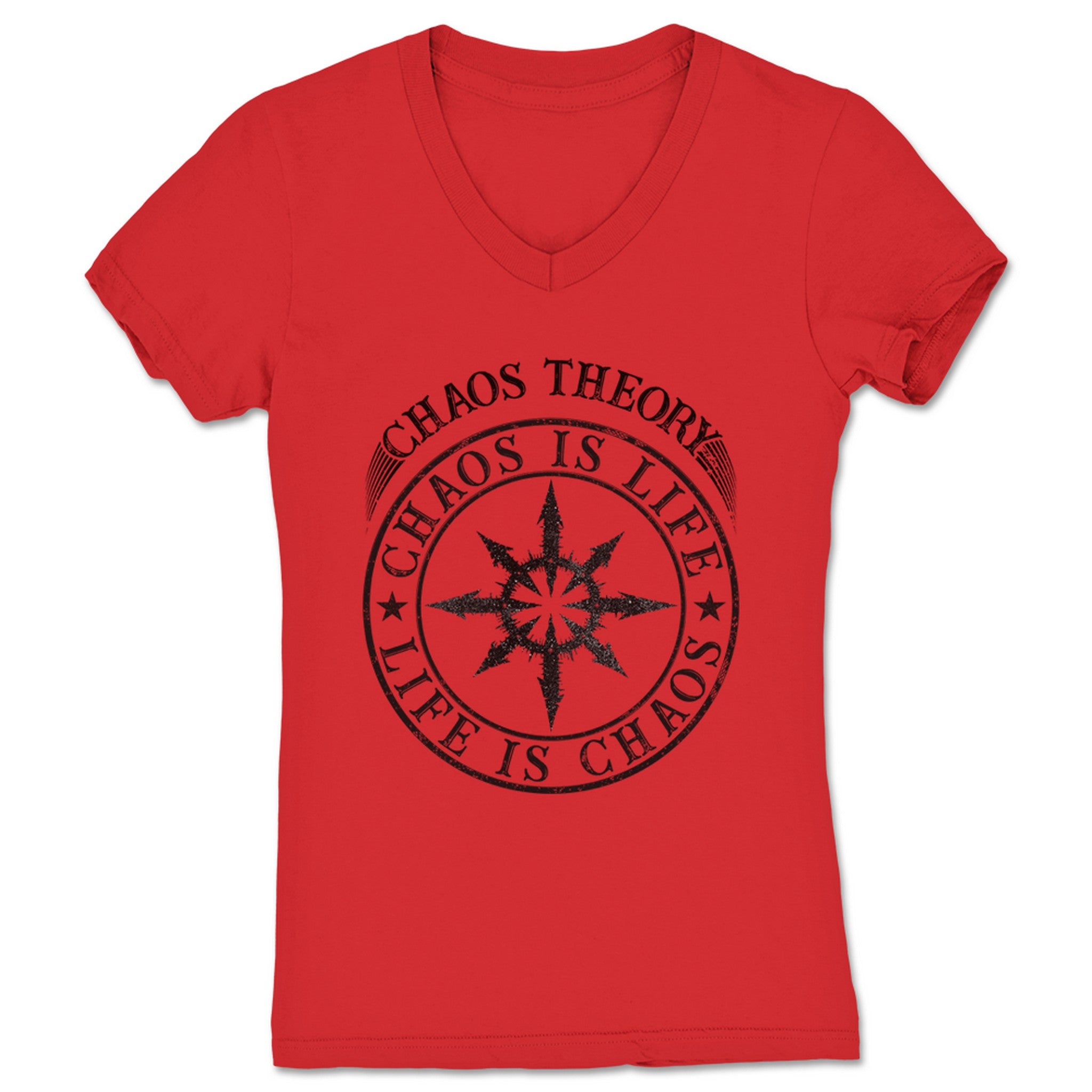 Chaos Theory Podcast Life Is Chaos Women's V-Neck Red