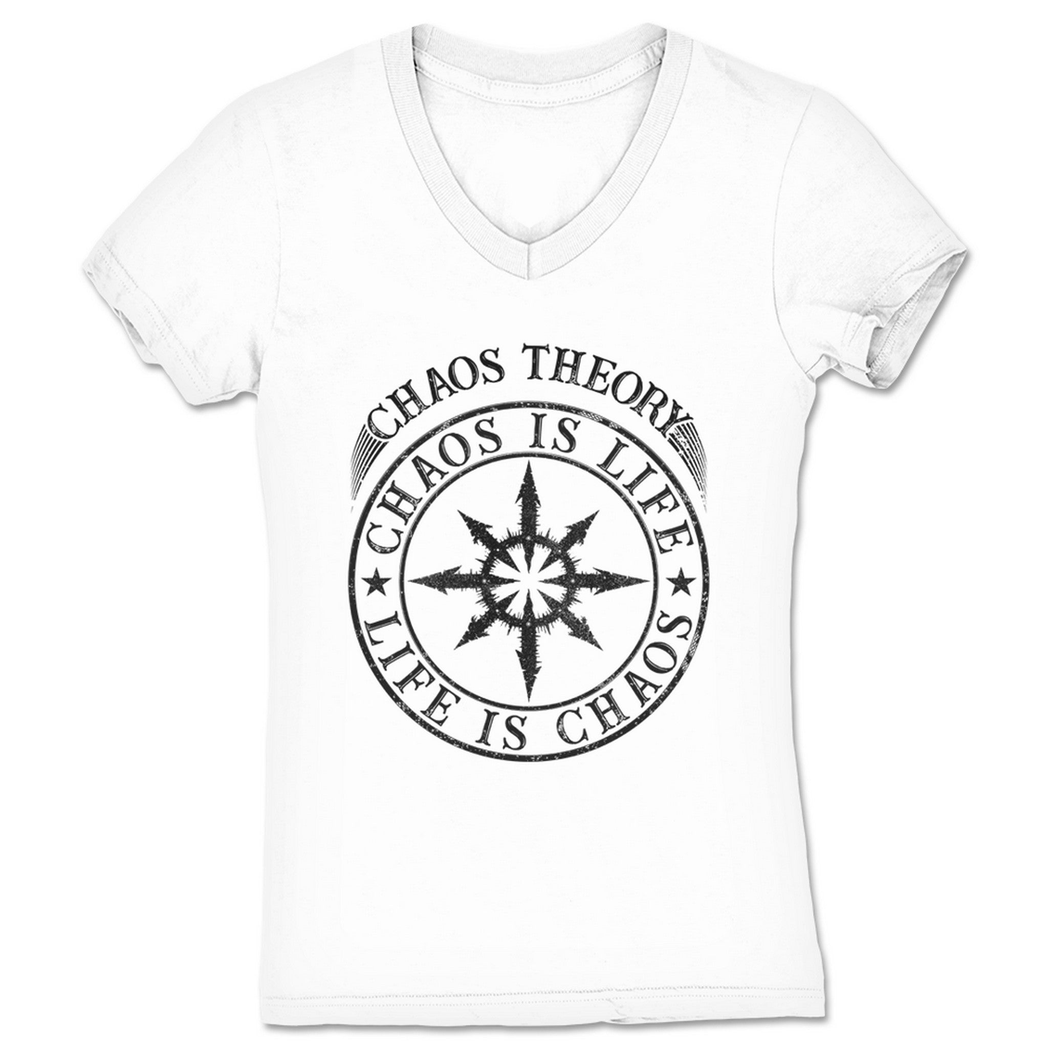 Chaos Theory Podcast Life Is Chaos Women's V-Neck White