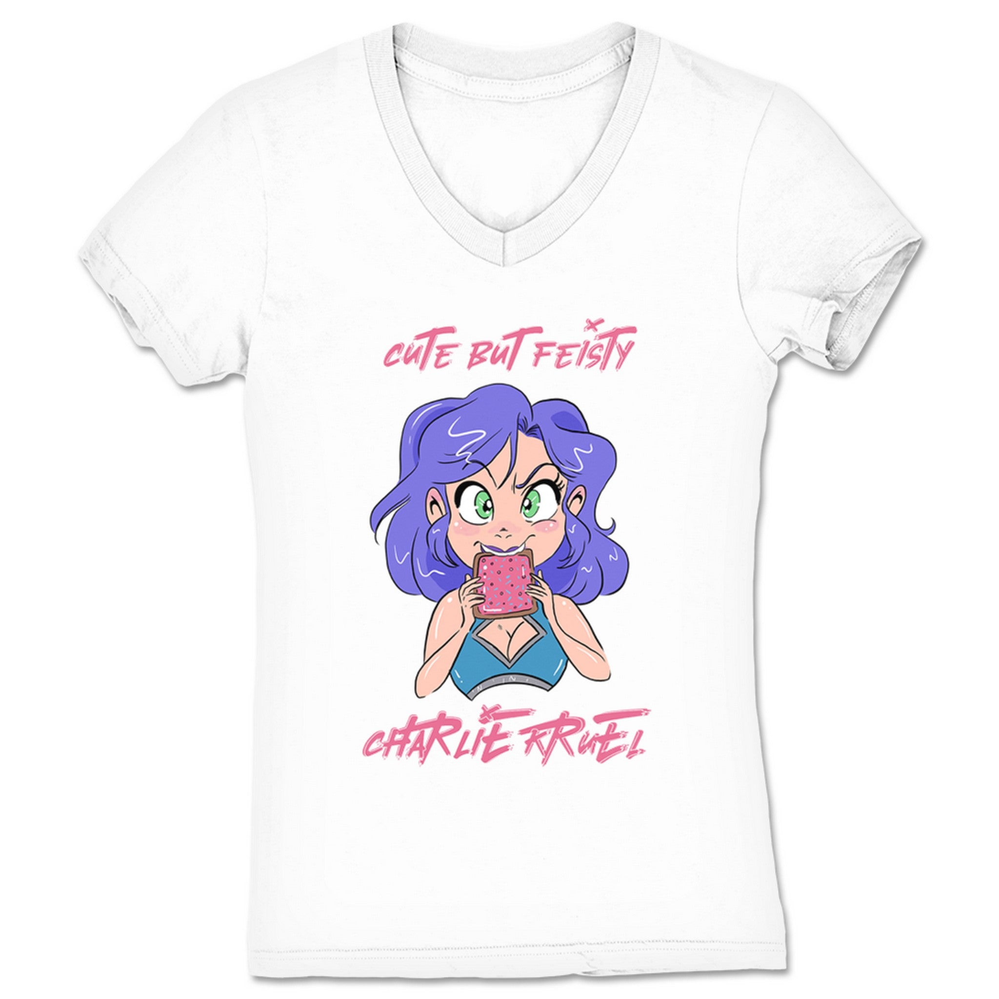 Charlie Kruel Cute But Feisty Women's V-Neck White
