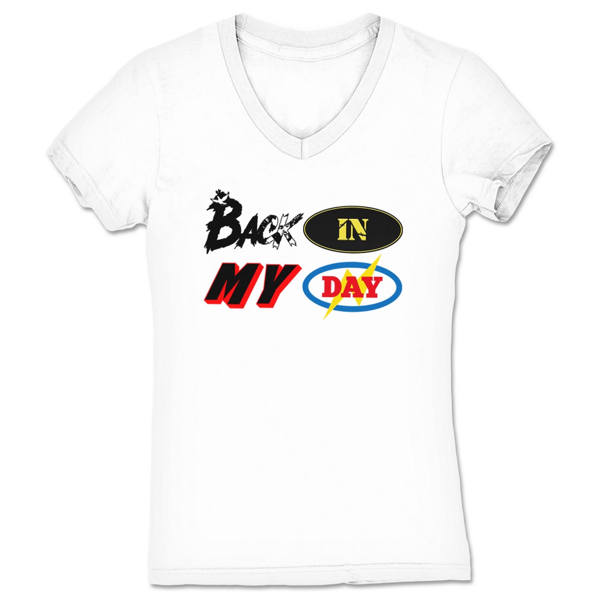 Chase Burnett Back In My Day Women's V-Neck White
