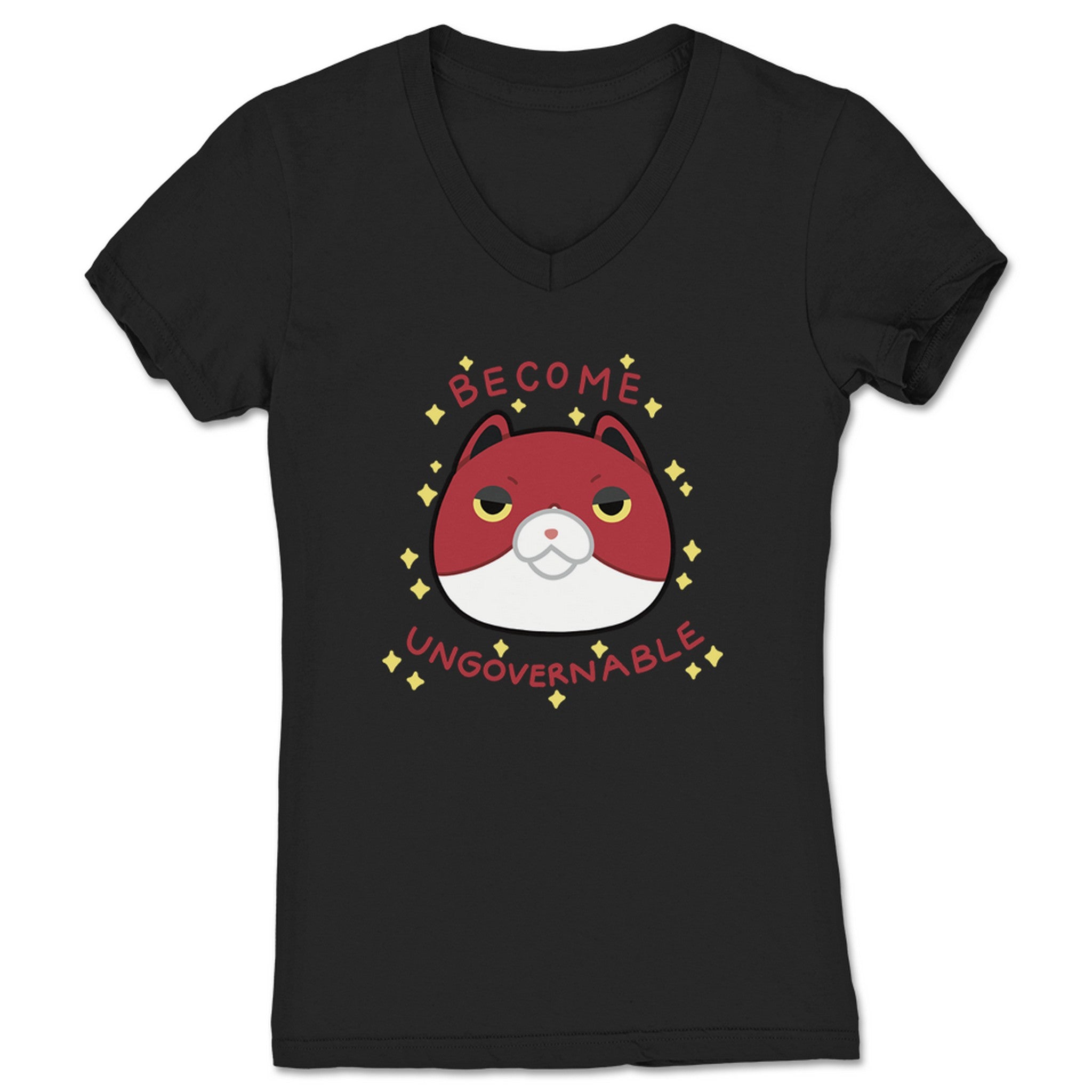 Chops, Kicks, and Nearfalls Ungovernable Women's V-Neck Black