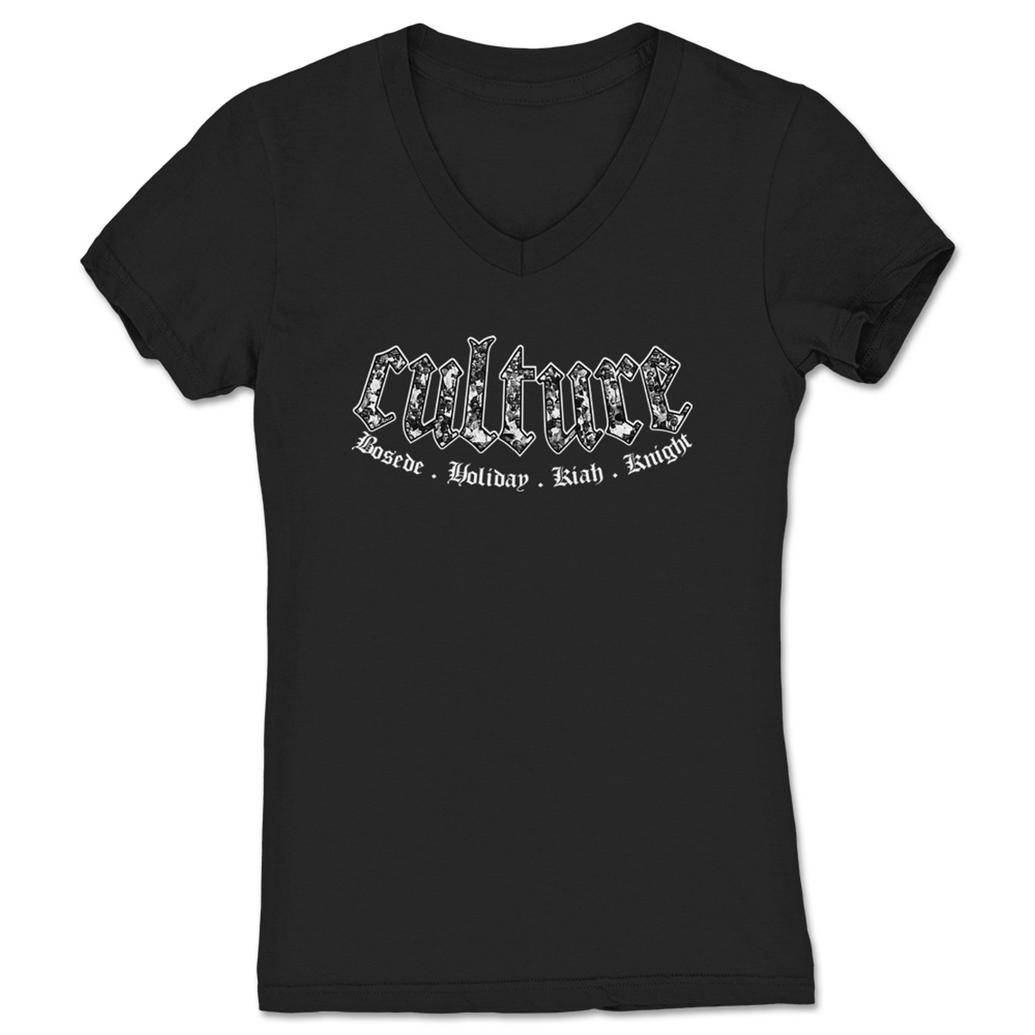 Culture Inc. Culture Culture Culture Women's V-Neck Black