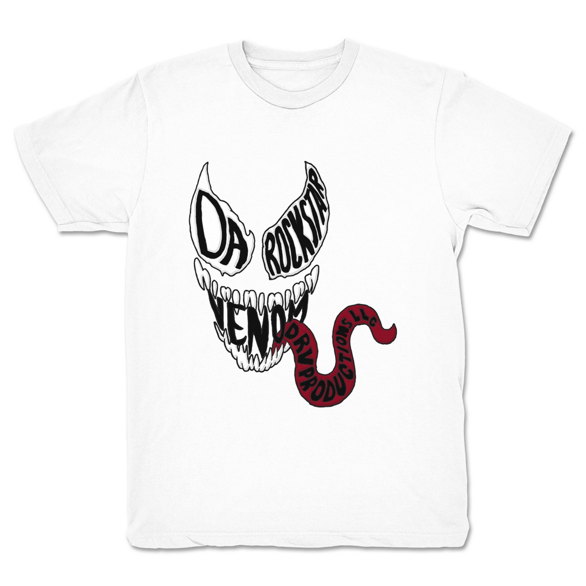 Da Rockstar Venom DRV Productions LLC Venom Logo Youth Tee White