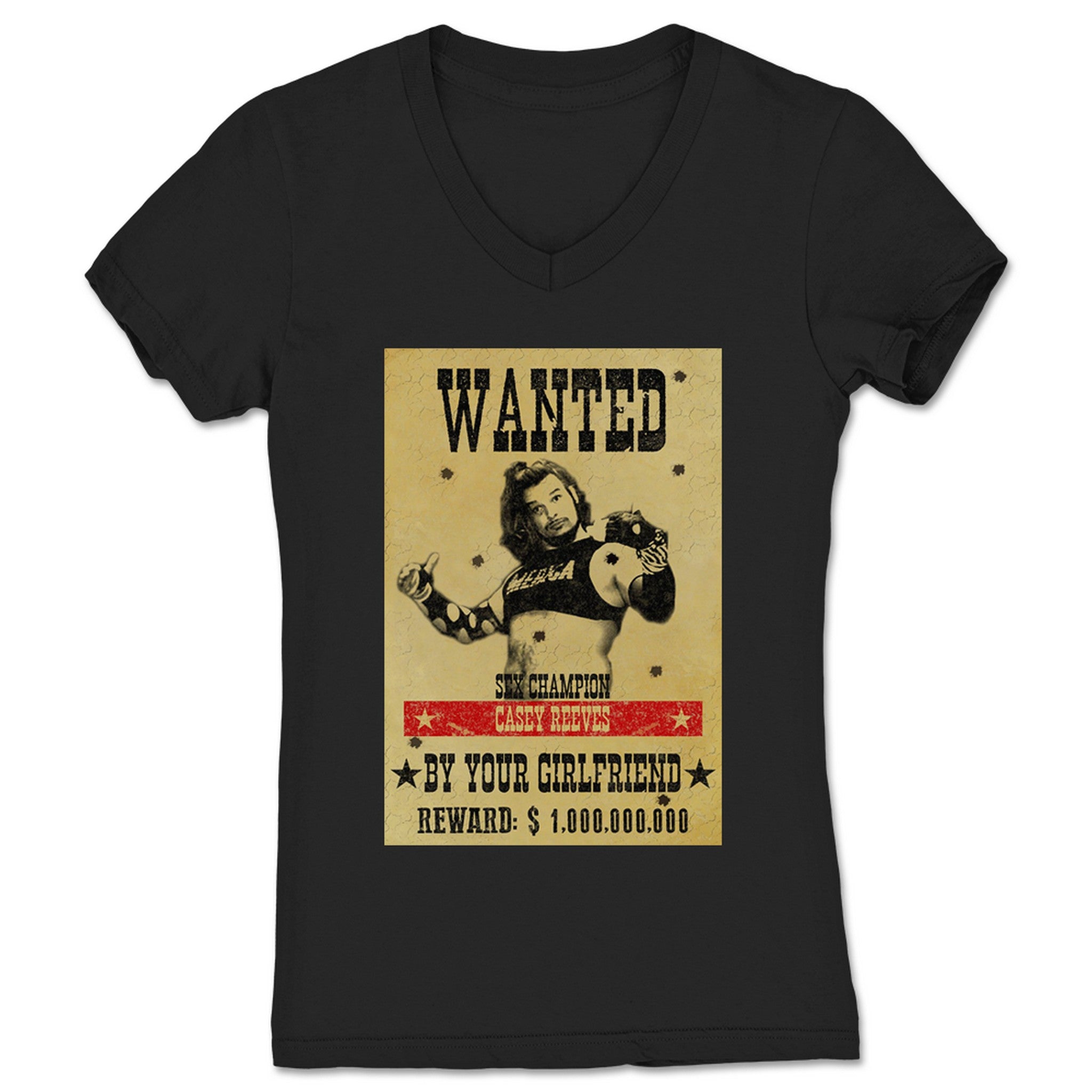 Dad Volante Casey Reeves Wanted Women's V-Neck Black