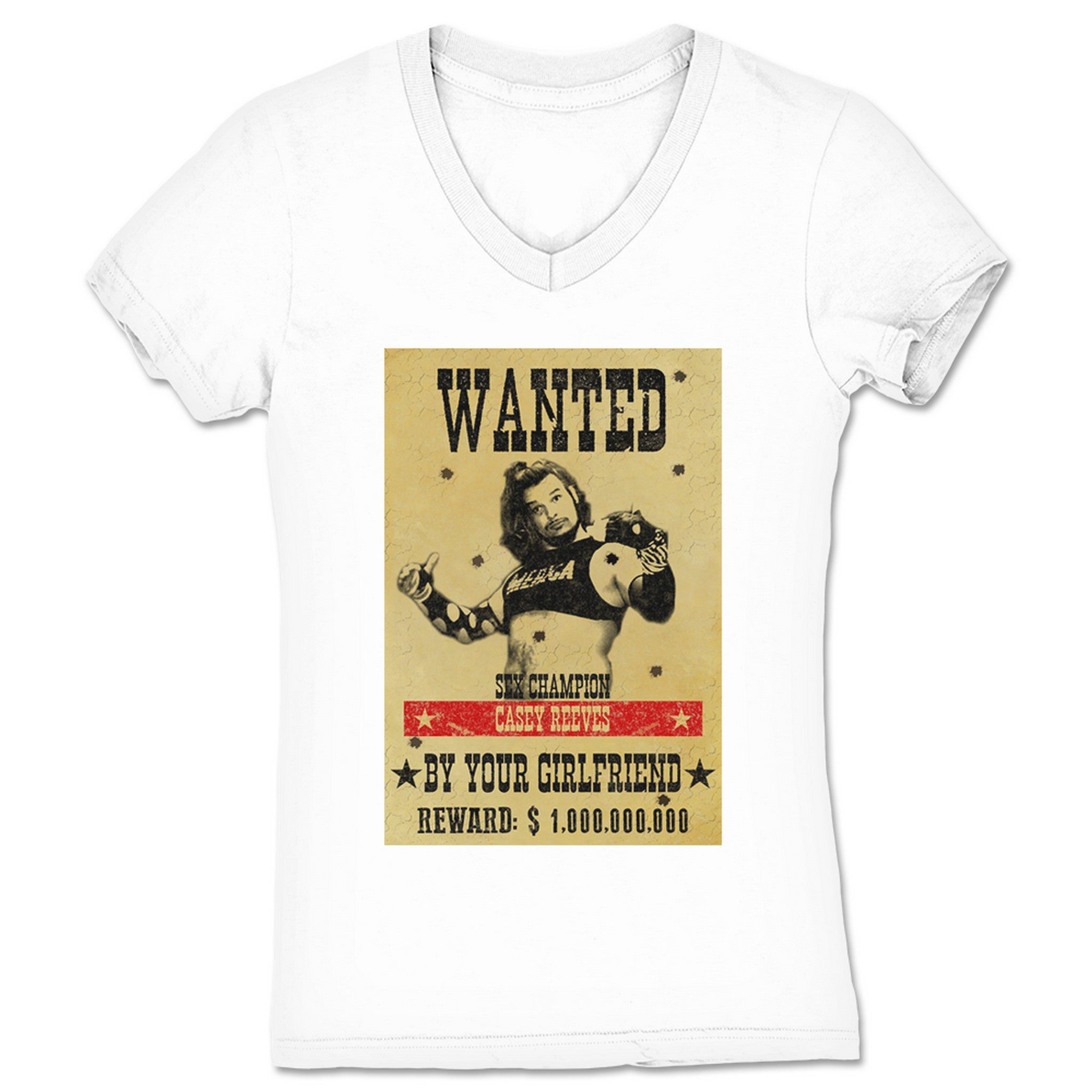 Dad Volante Casey Reeves Wanted Women's V-Neck White