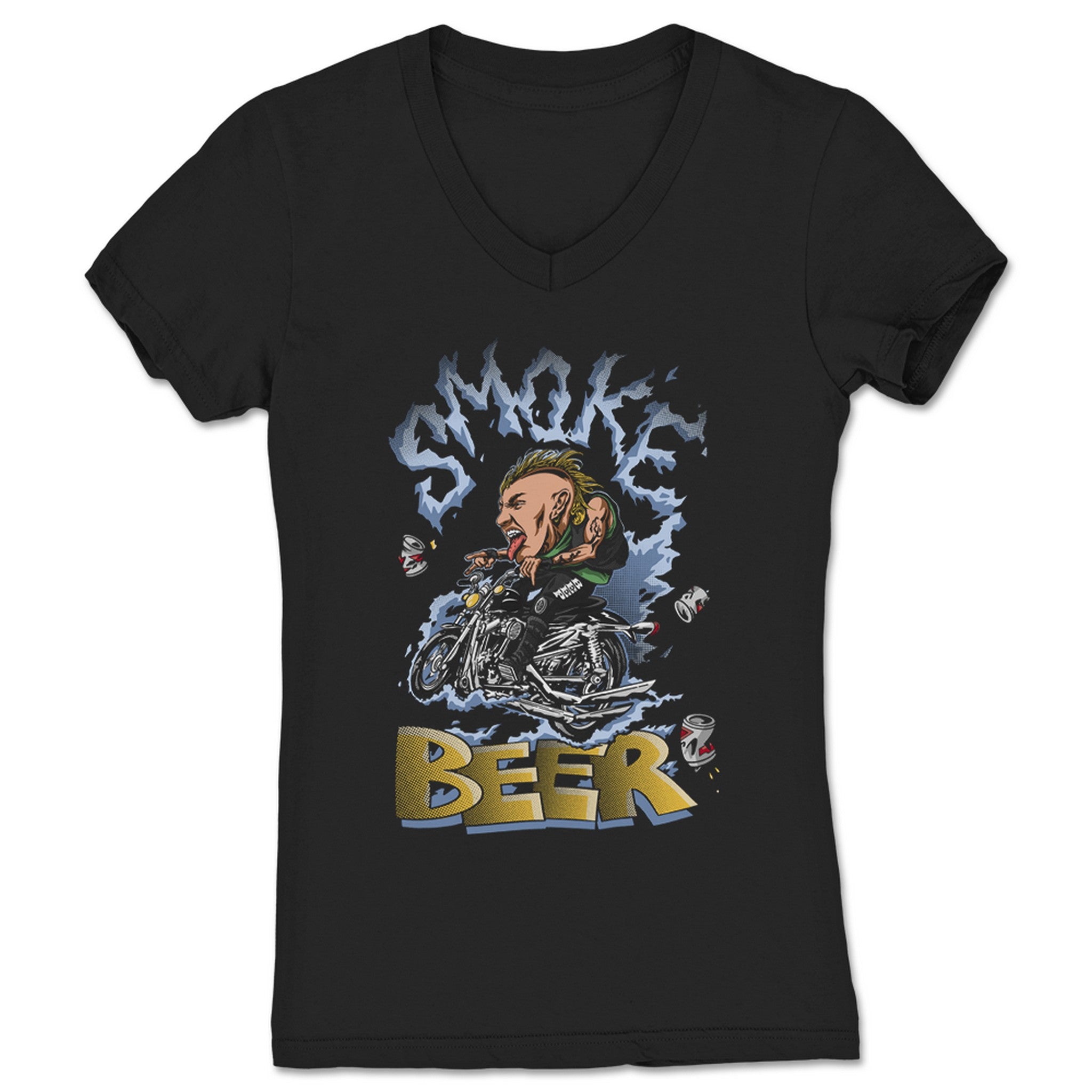 DangerHawk Dennis Morgan Smoke Beer Women's V-Neck Black