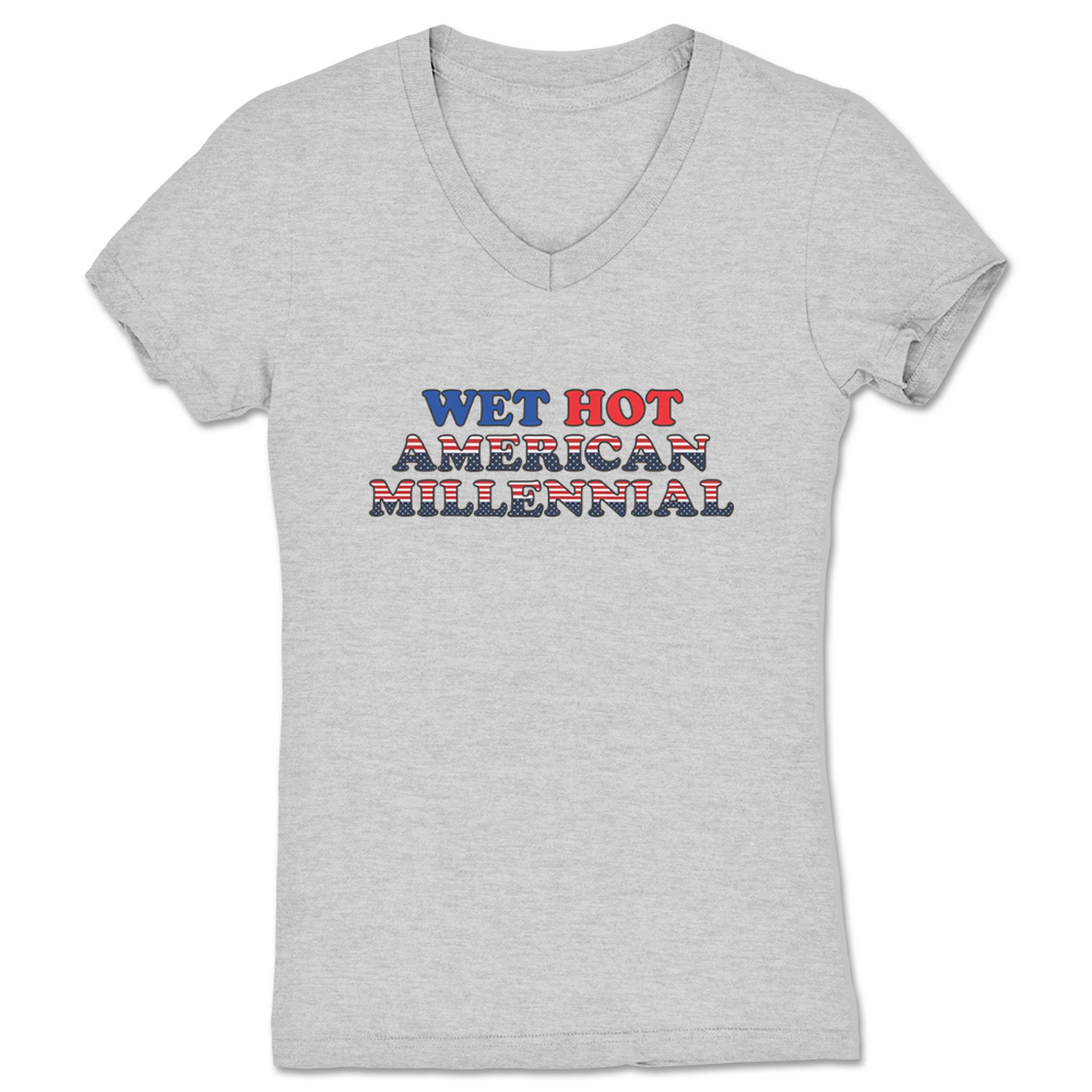 Danny Adams American Millennial Women's V-Neck Heather Grey