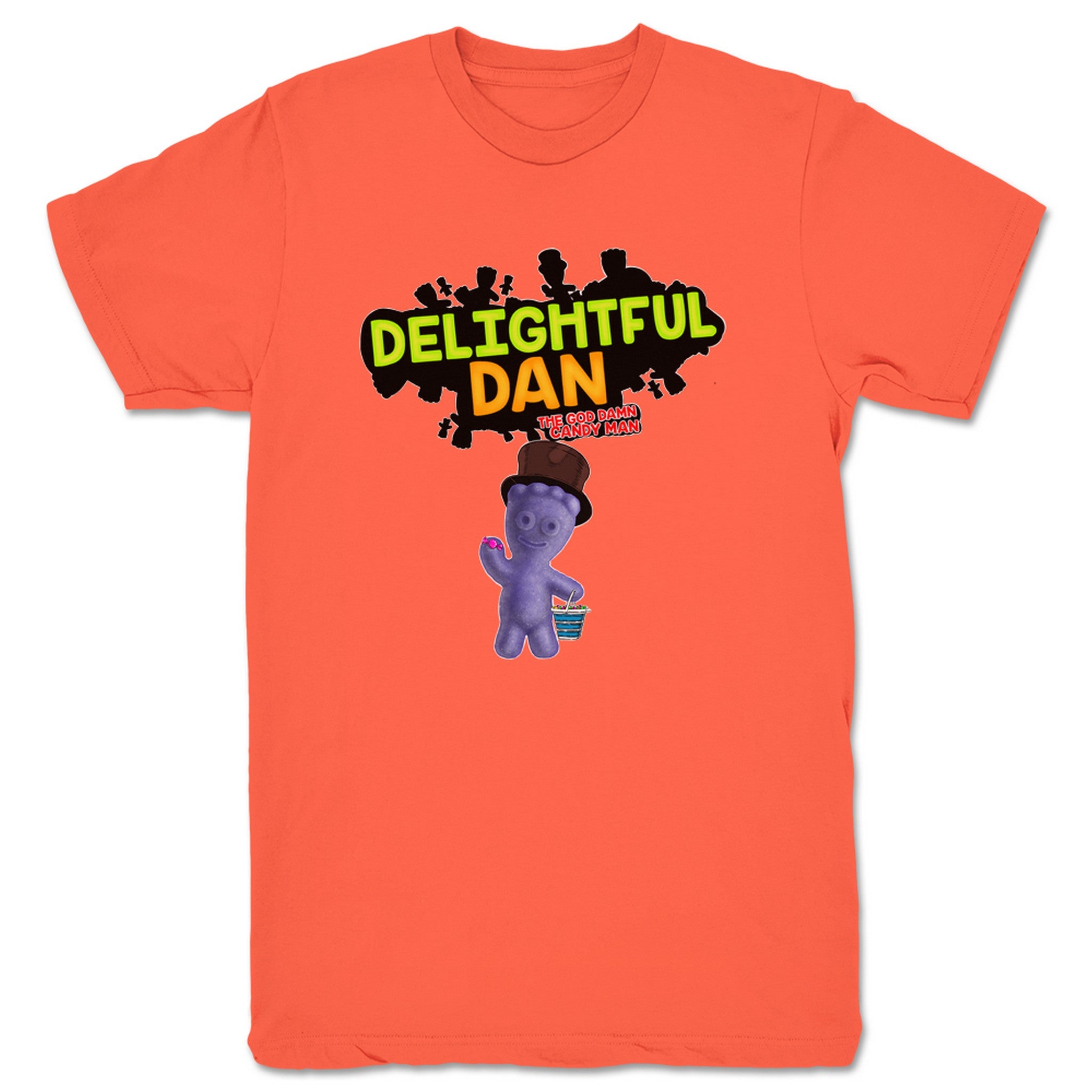 Delightful Dan the God Damn Candy Man God Damn Sour Patch Unisex Tee Coral