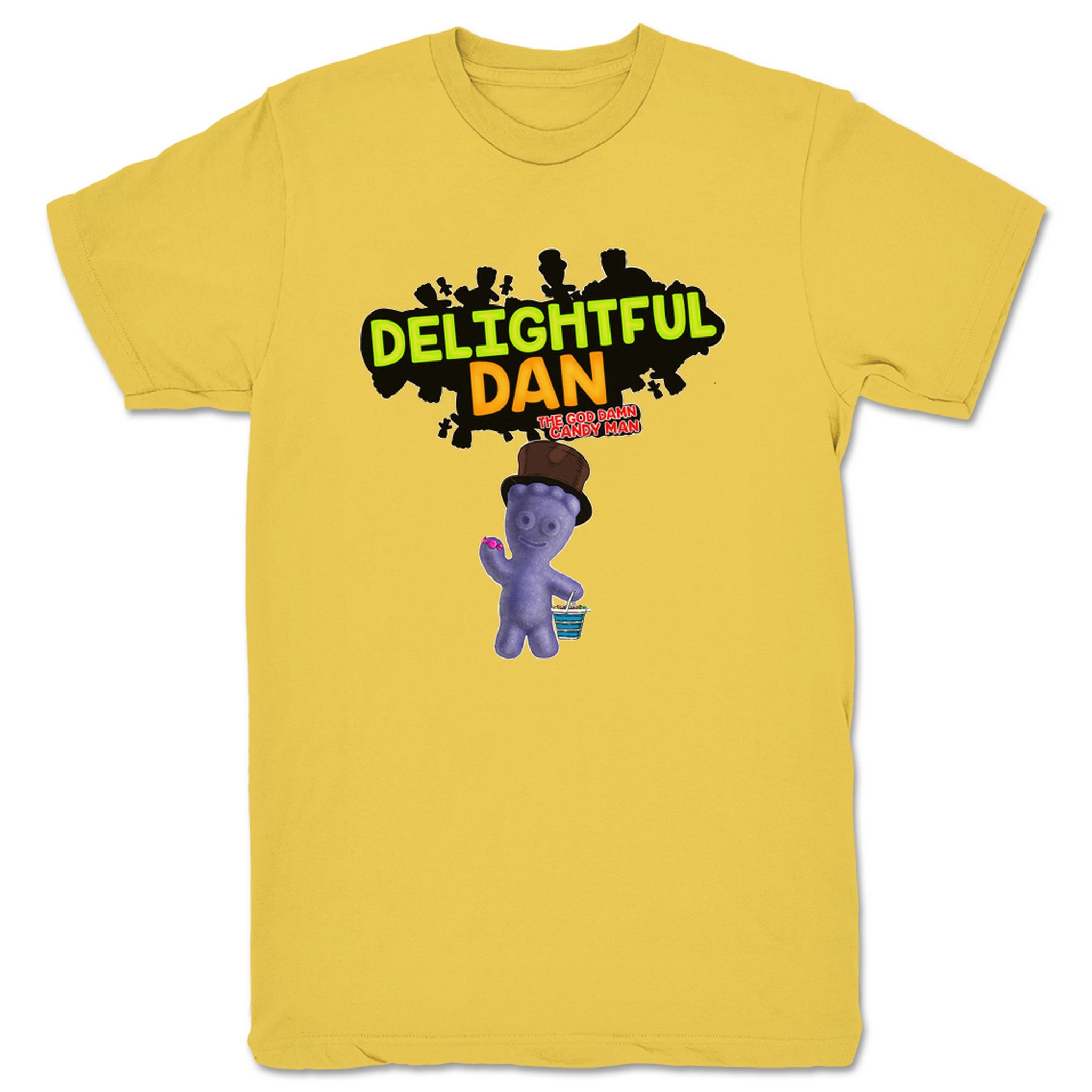 Delightful Dan the God Damn Candy Man God Damn Sour Patch Unisex Tee Maize Yellow