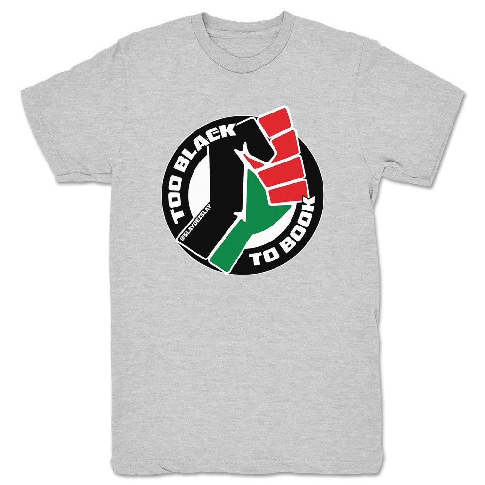 Dez Monroe Too Black to Book Fist Logo Unisex Tee Heather Grey