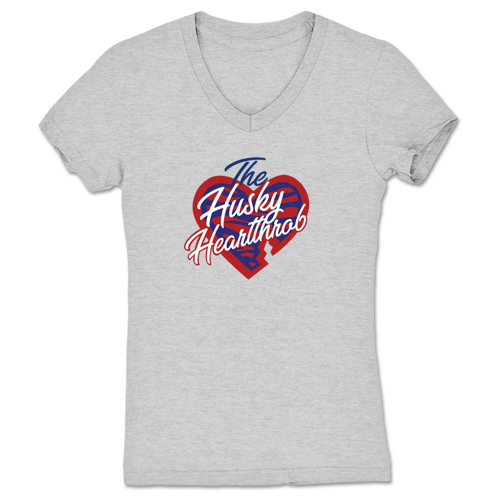 Doing the Favor Podcast Husky Heartbreaker Women's V-Neck Heather Grey