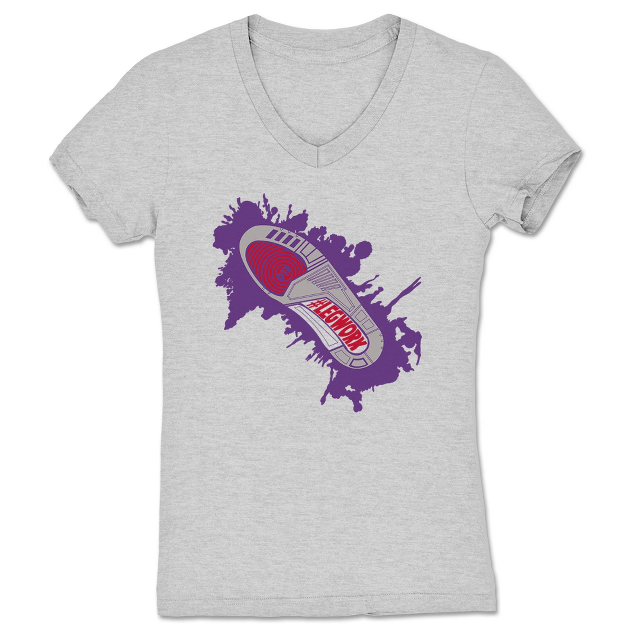 Doing the Favor Podcast Legwork 2.0 Women's V-Neck Heather Grey