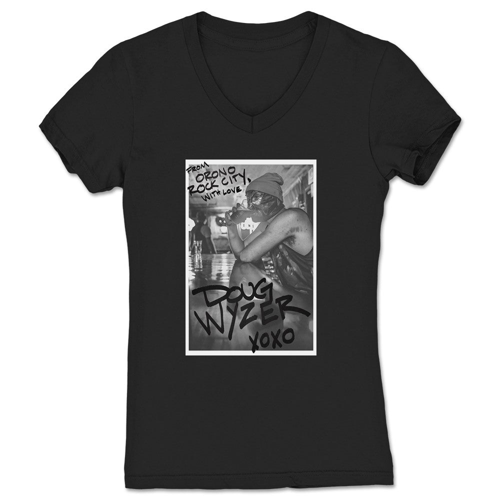Doug Wyzer Dougie Sippin' 8x10 Women's V-Neck Black