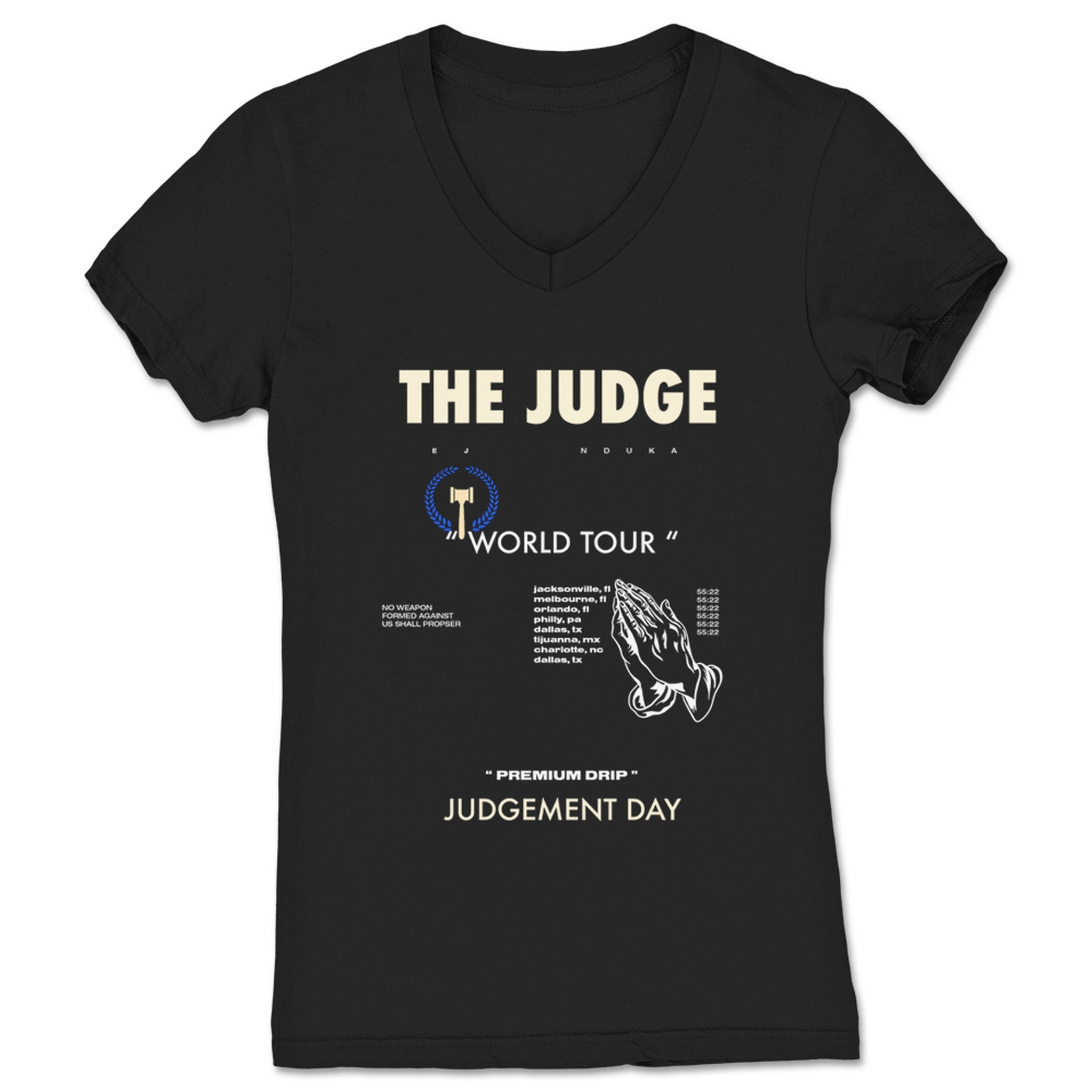 EJ Nduka WORLD TOUR 2022 p.001 Women's V-Neck Black