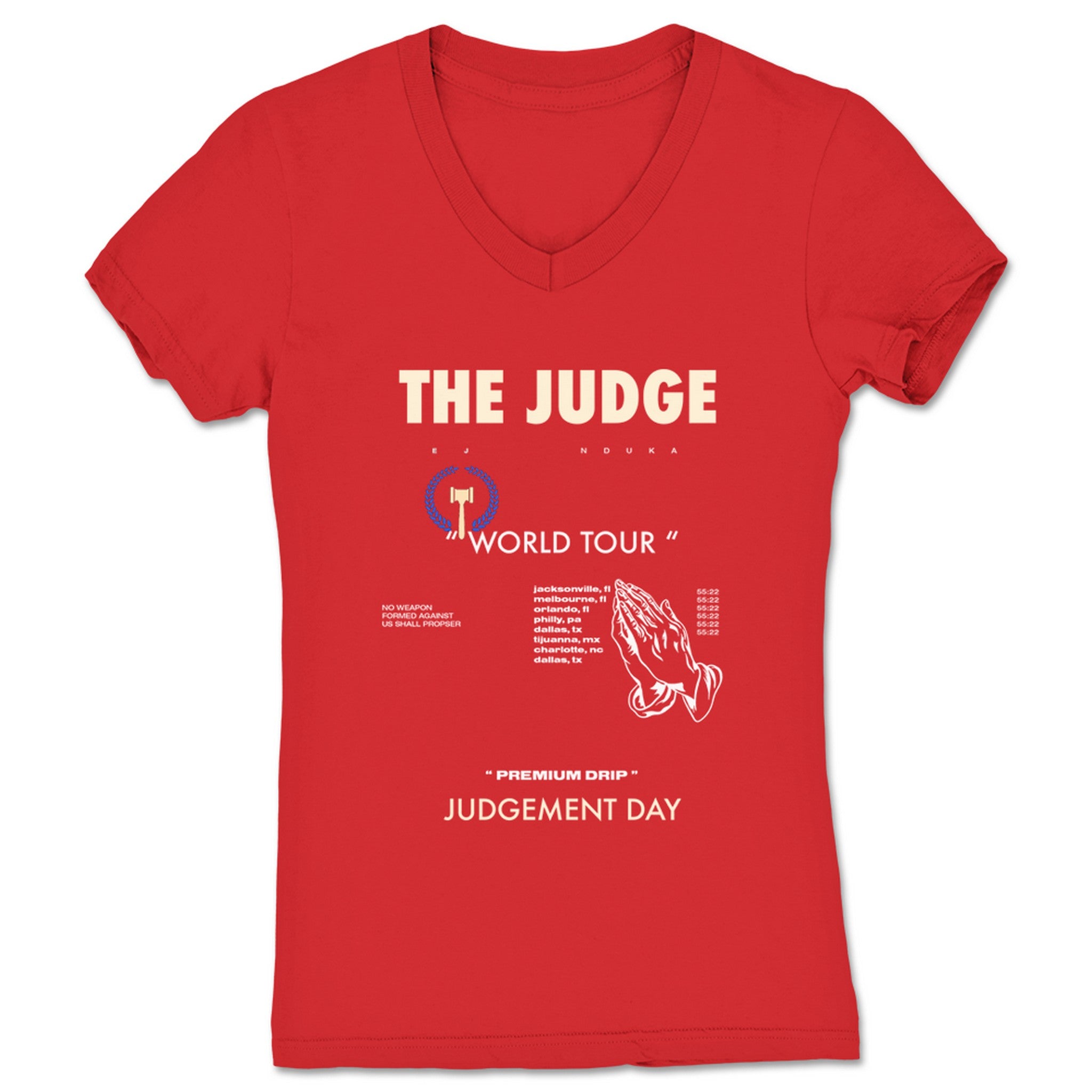 EJ Nduka WORLD TOUR 2022 p.001 Women's V-Neck Red