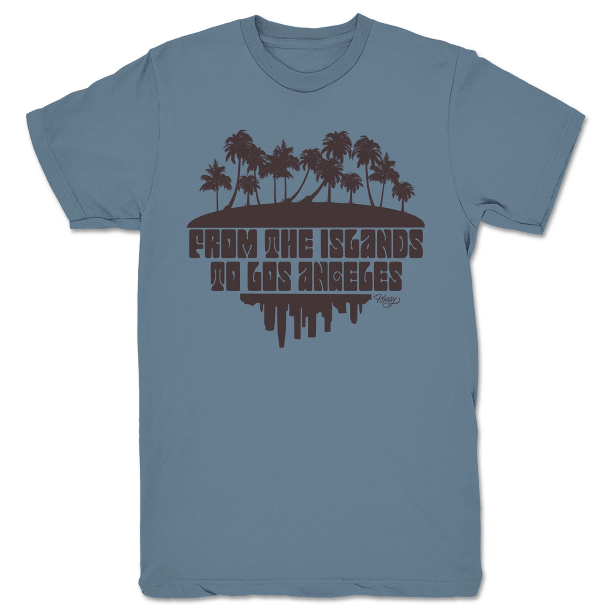 Emcee Klassy From the Islands to Los Angeles Unisex Tee Steel Blue