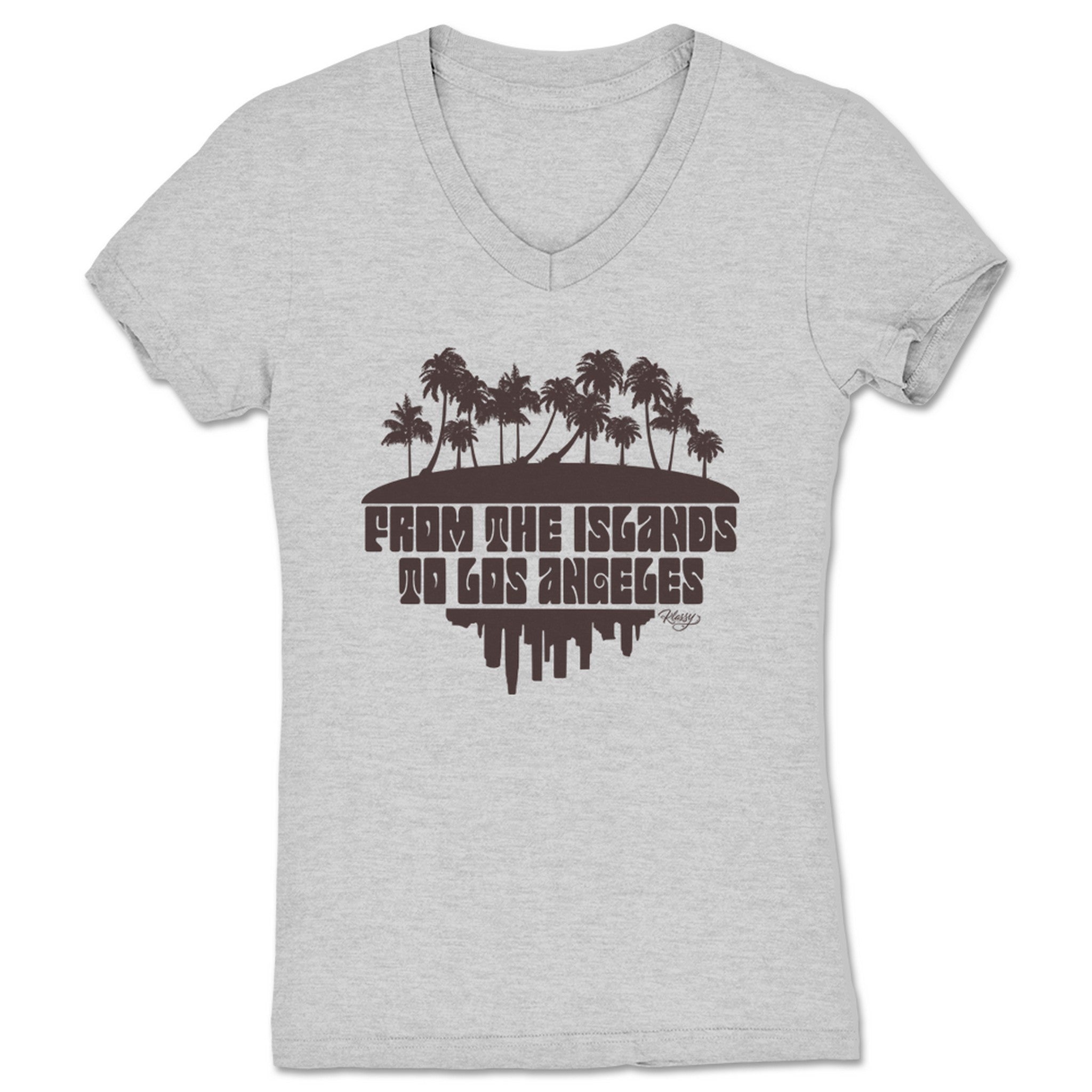 Emcee Klassy From the Islands to Los Angeles Women's V-Neck Heather Grey